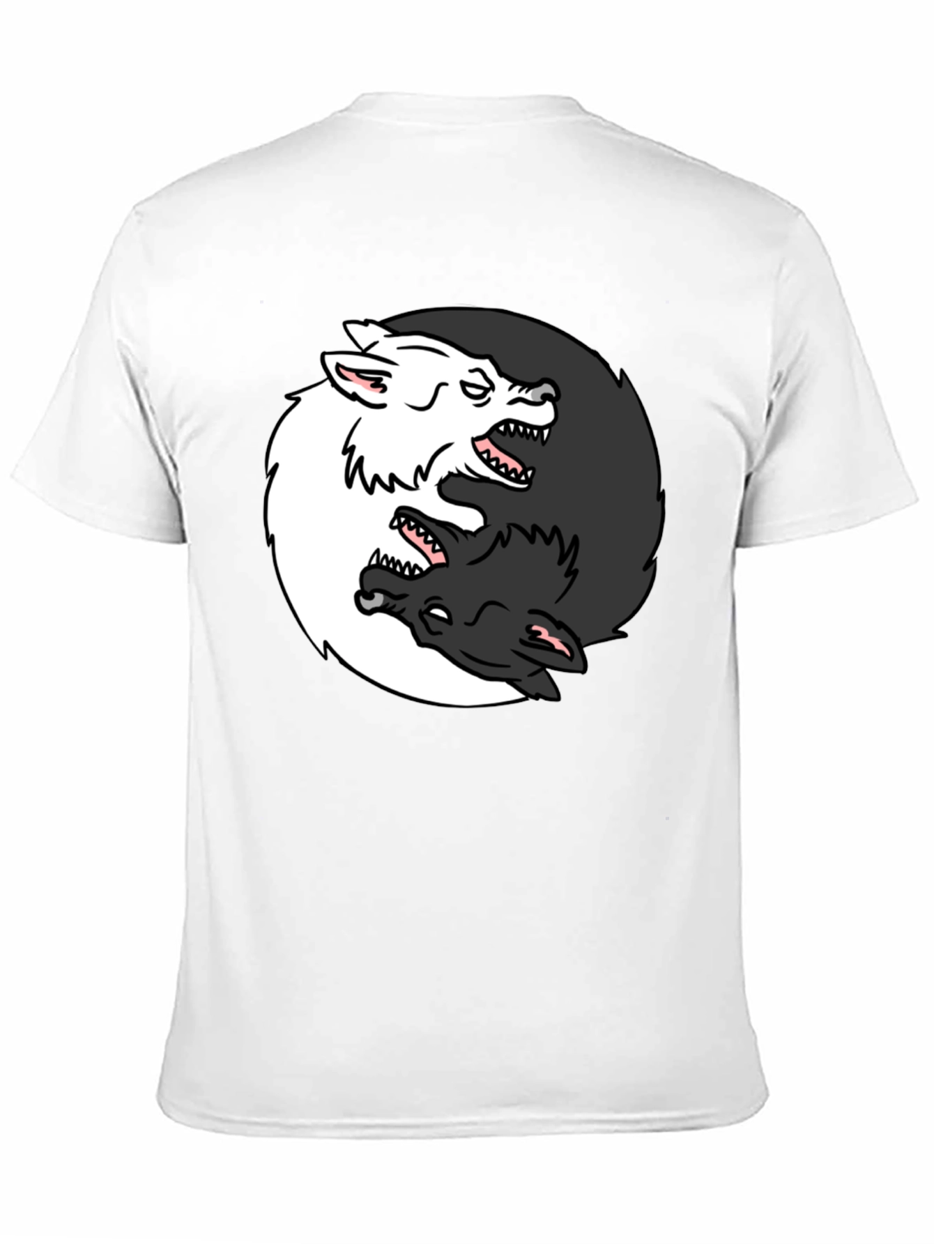 Yin Yang Wolves Graphic Tee - Black