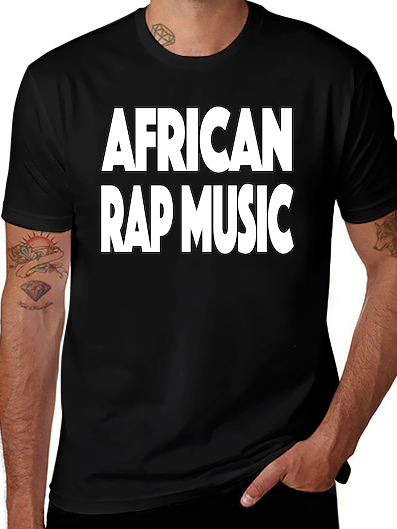 African Rap Music Black Graphic T-Shirt
