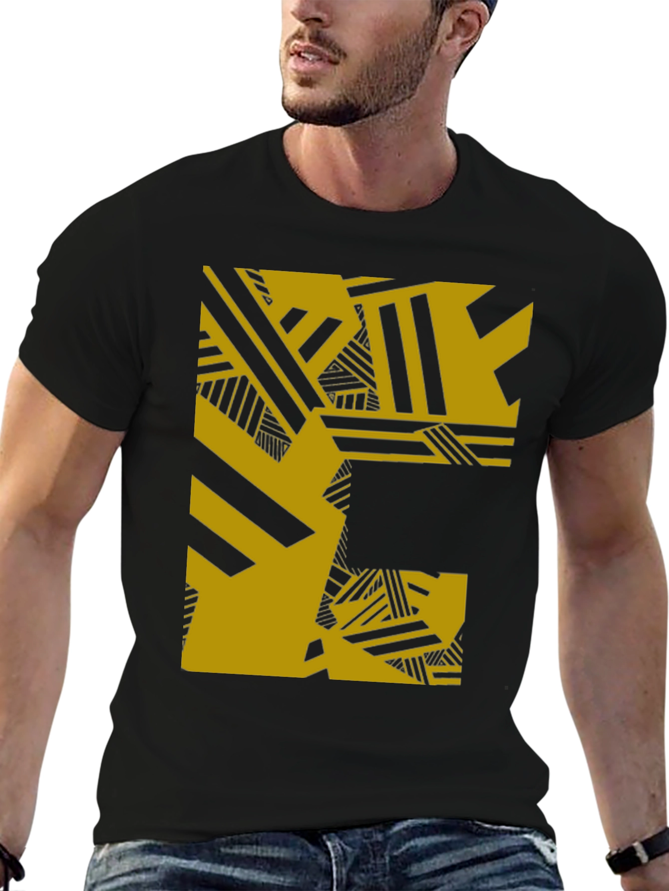 Abstract Graphic Tee - Black