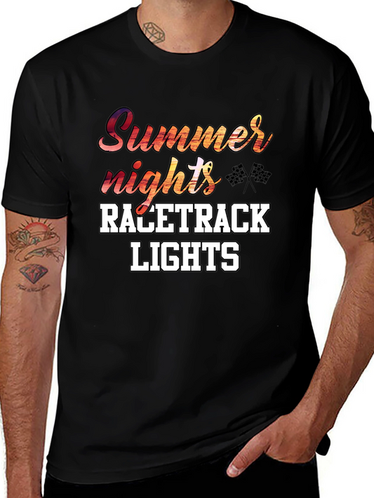 Summer Nights Race Track Lights Graphic Tee