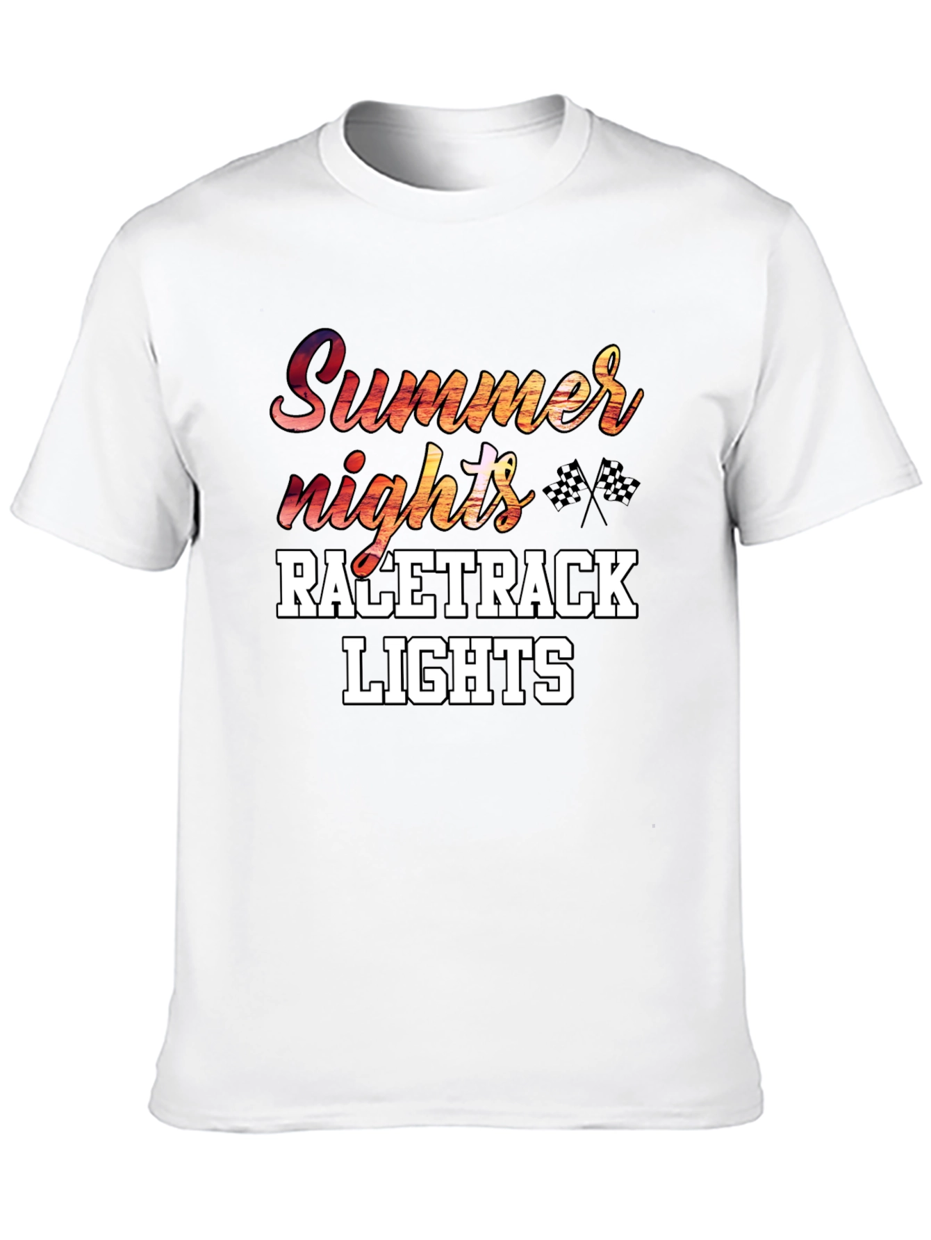 Summer Nights Race Track Lights Graphic Tee