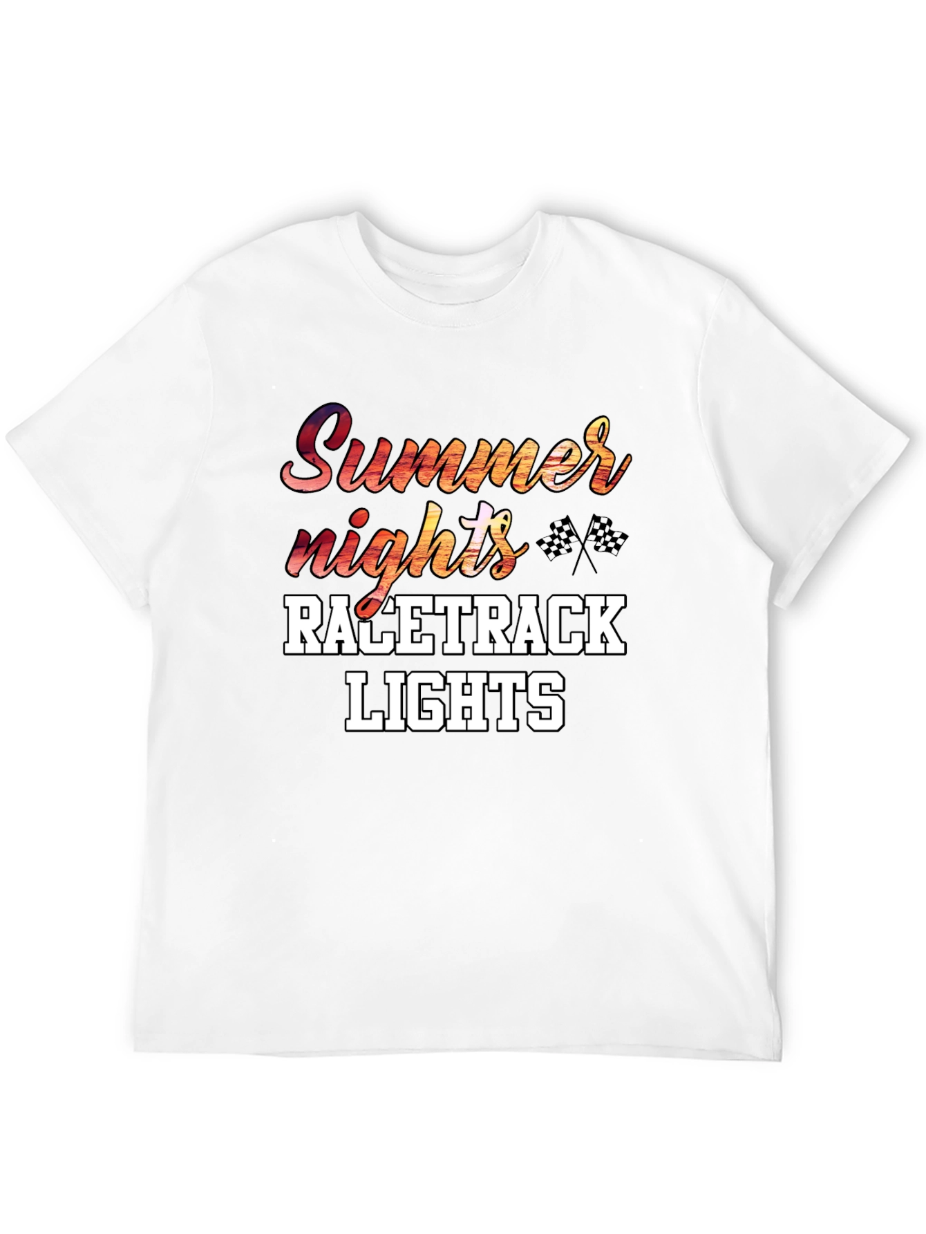 Summer Nights Race Track Lights Graphic Tee