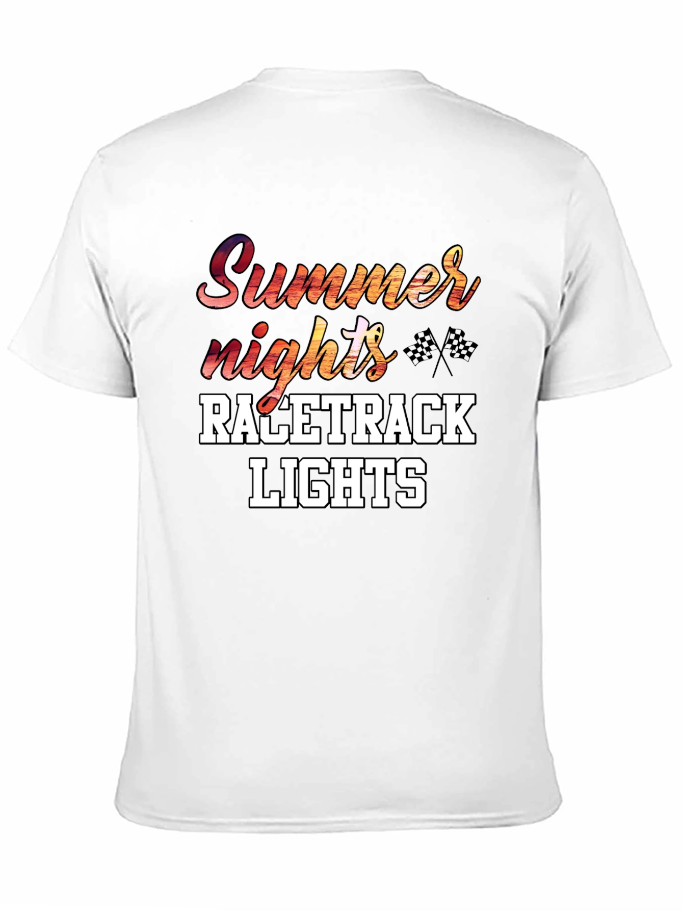 Summer Nights Race Track Lights Graphic Tee