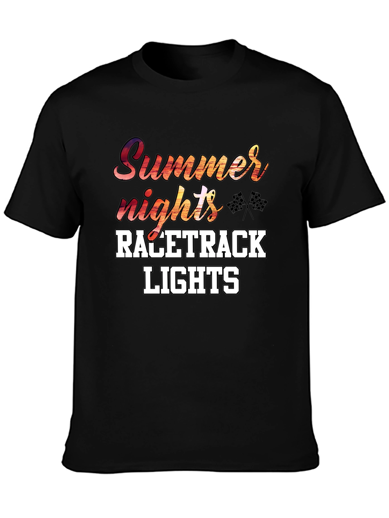 Summer Nights Race Track Lights Graphic Tee