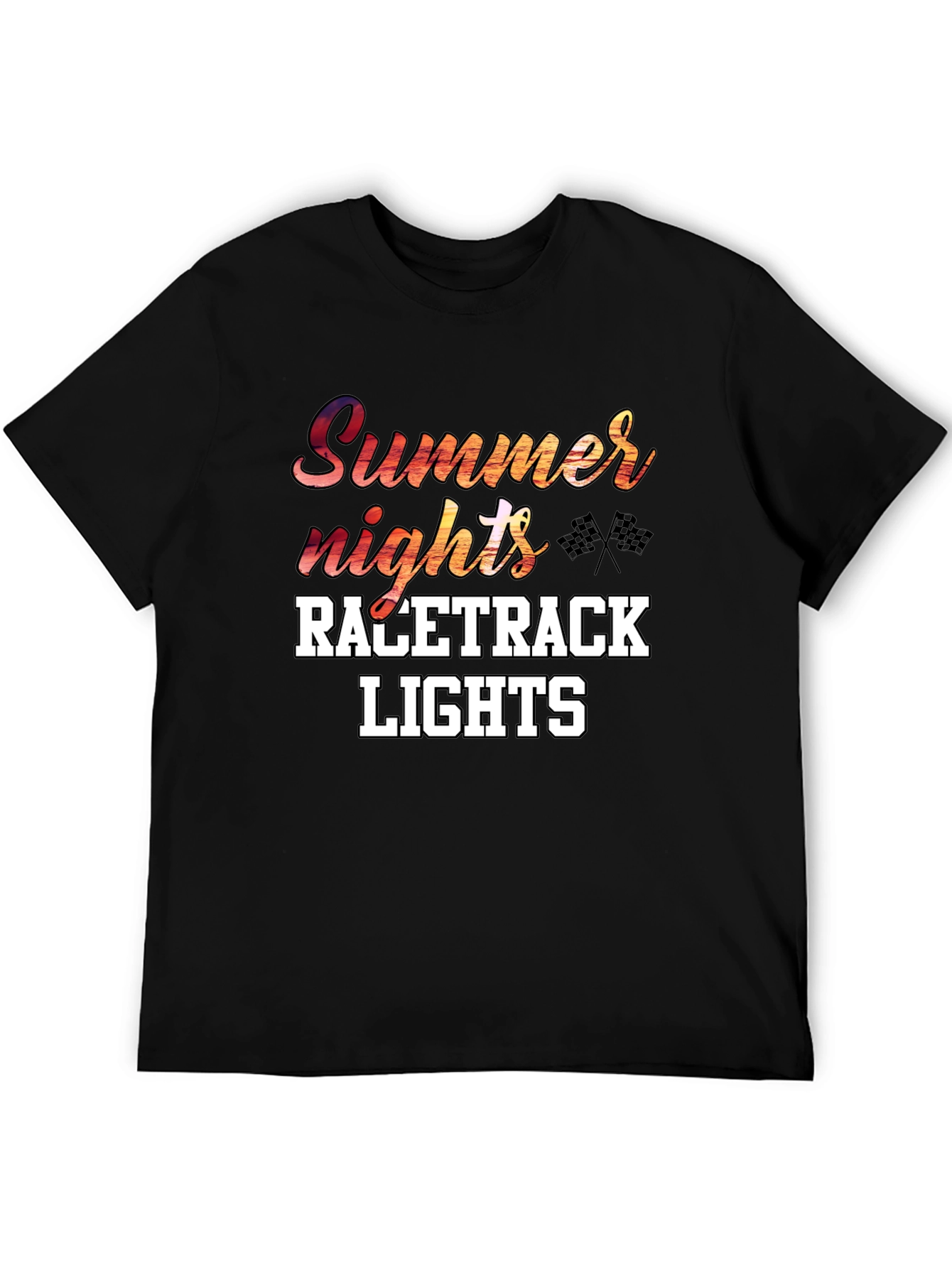 Summer Nights Race Track Lights Graphic Tee