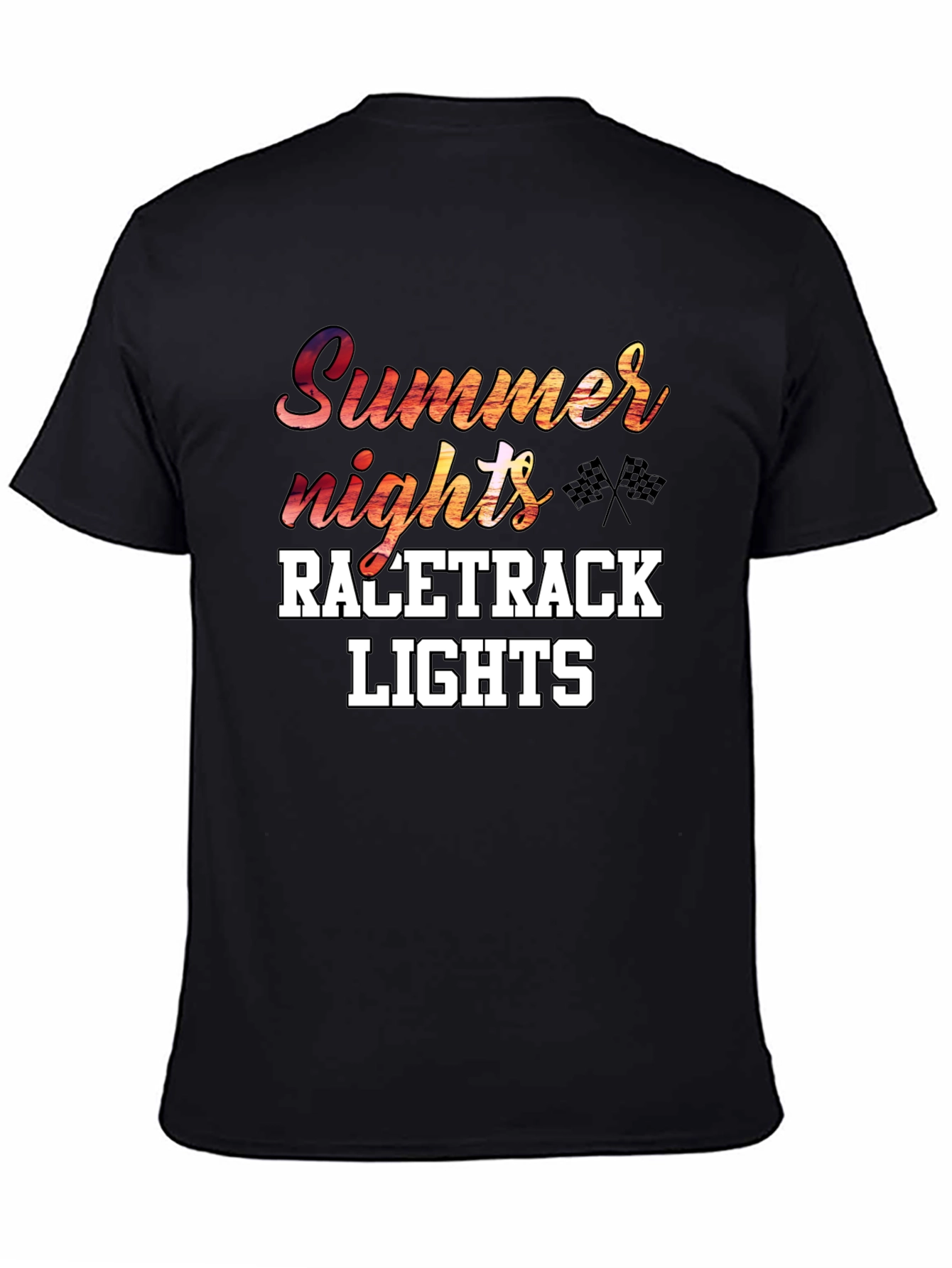 Summer Nights Race Track Lights Graphic Tee