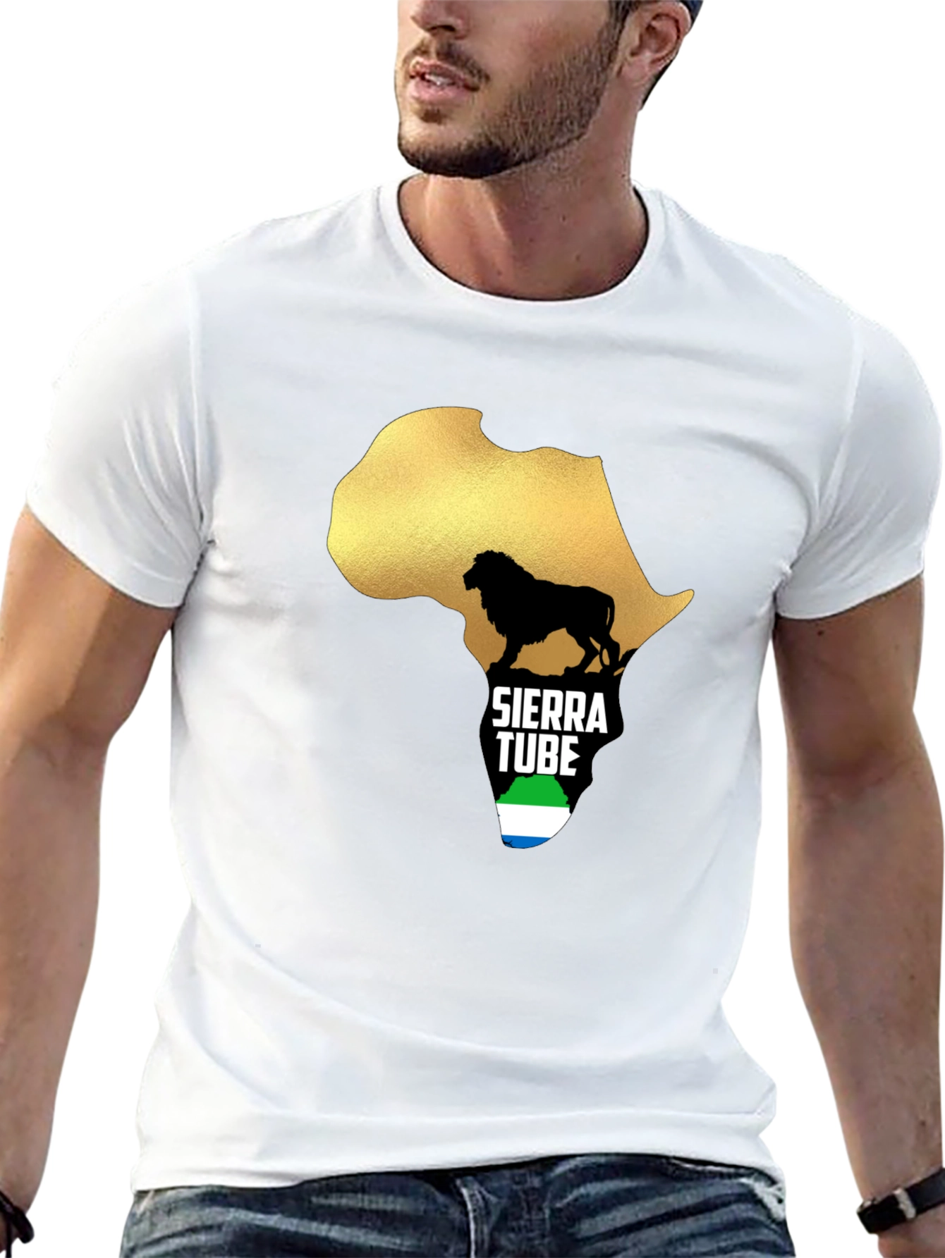 Sierra Leone Pride T-Shirt Africa Lion Design