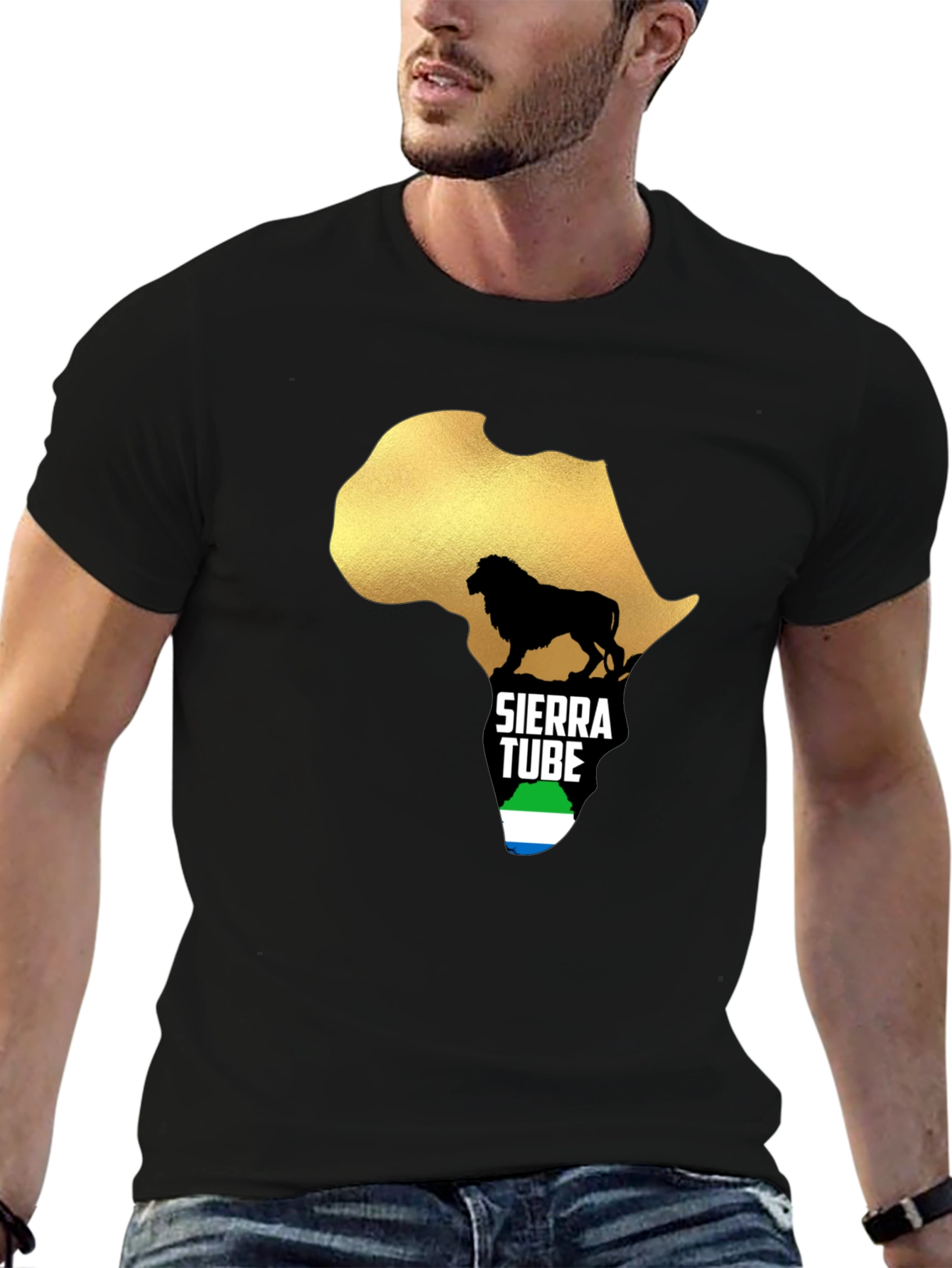 Sierra Leone Pride T-Shirt Africa Lion Design