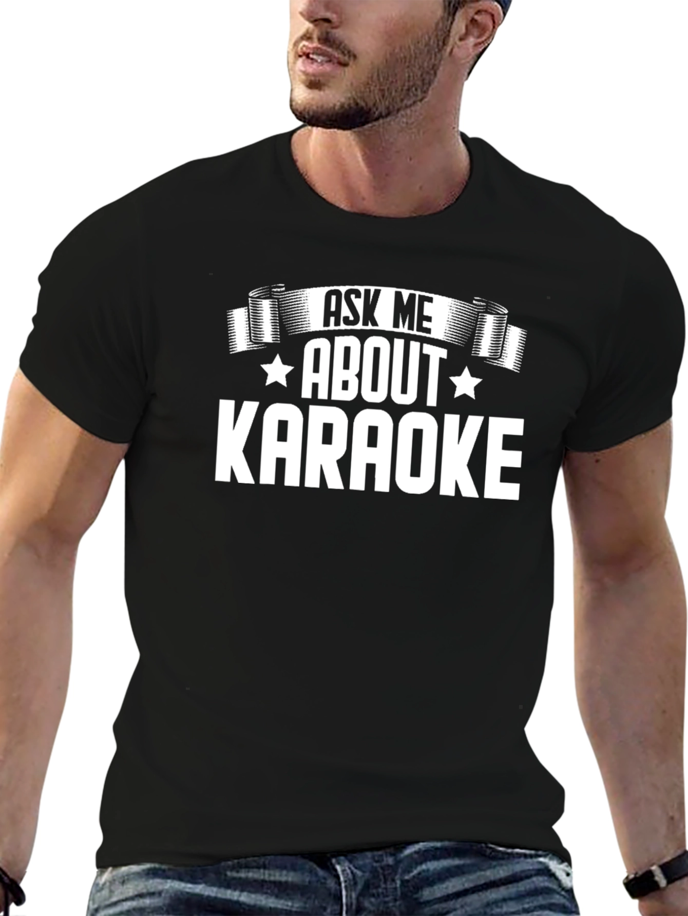 Ask Me About Karaoke Black T-Shirt