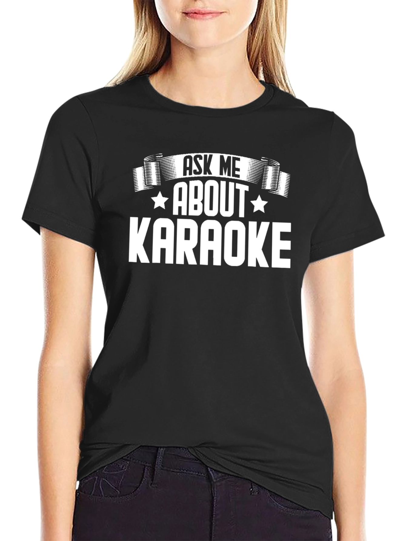 Ask Me About Karaoke Black T-Shirt