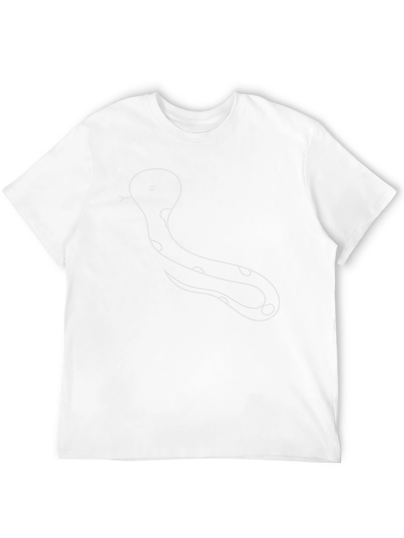 Black Snake Outline Tee - Quirky Graphic Print