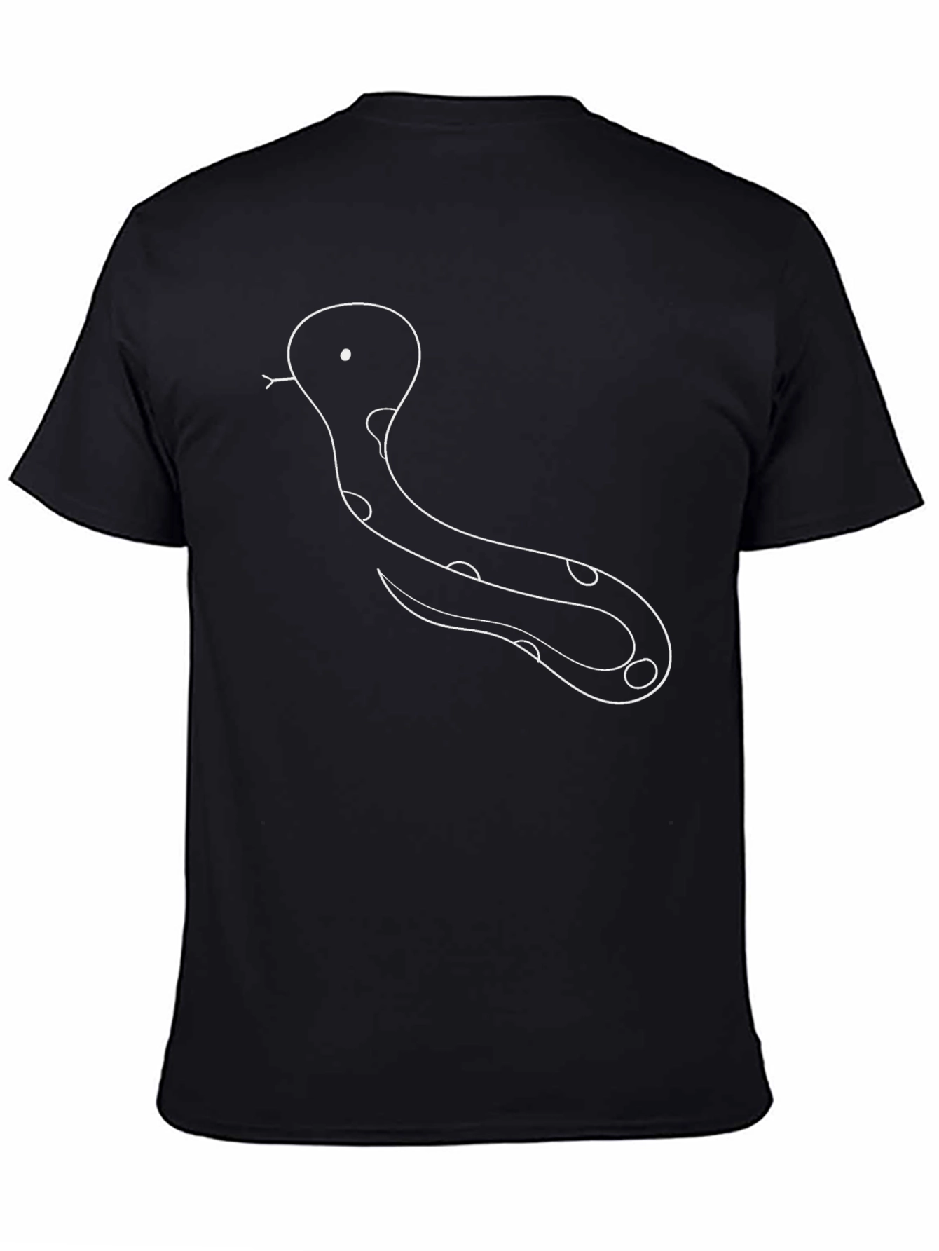 Black Snake Outline Tee - Quirky Graphic Print