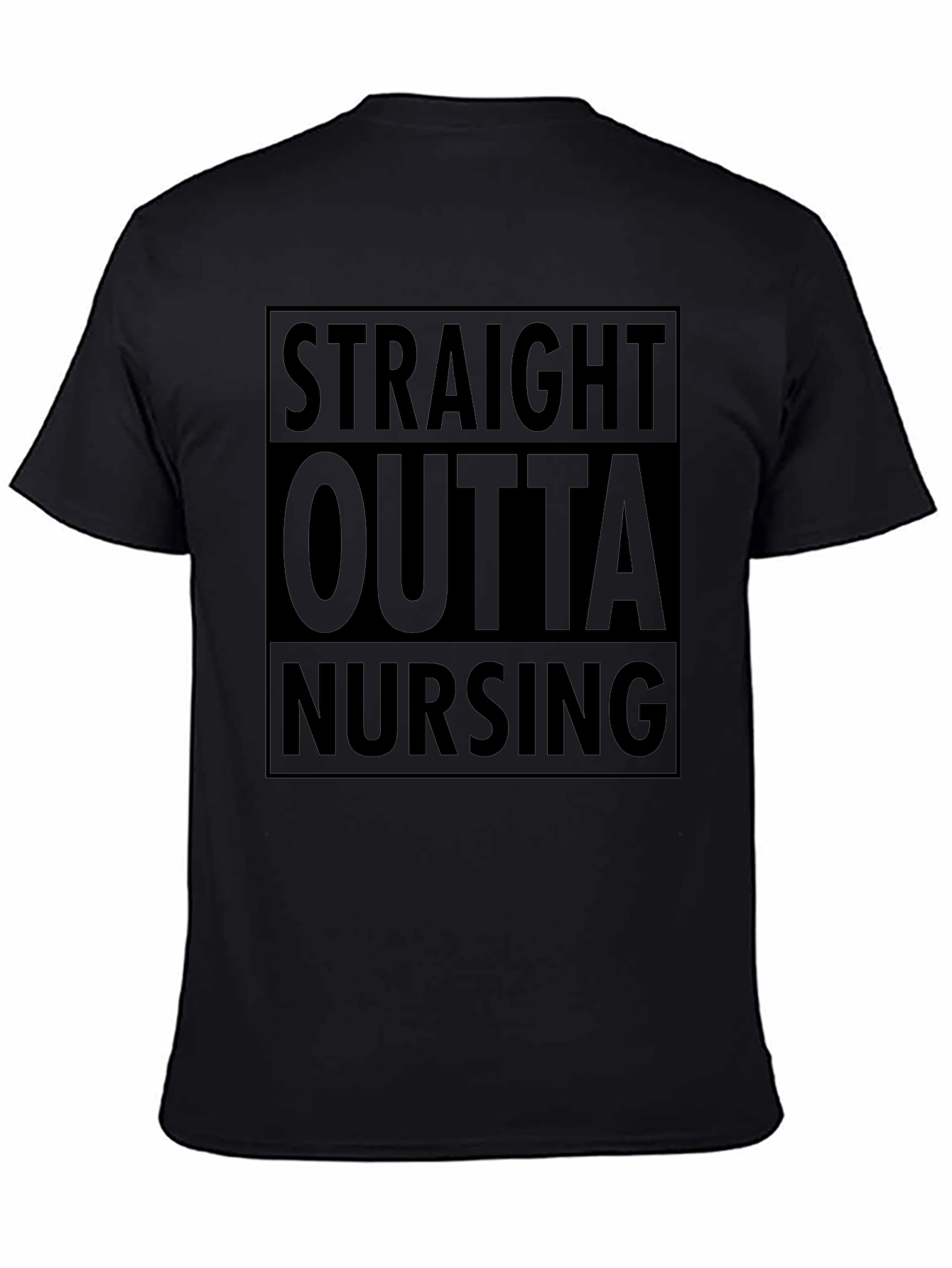 Straight Outta Nursing Black Graphic Tee