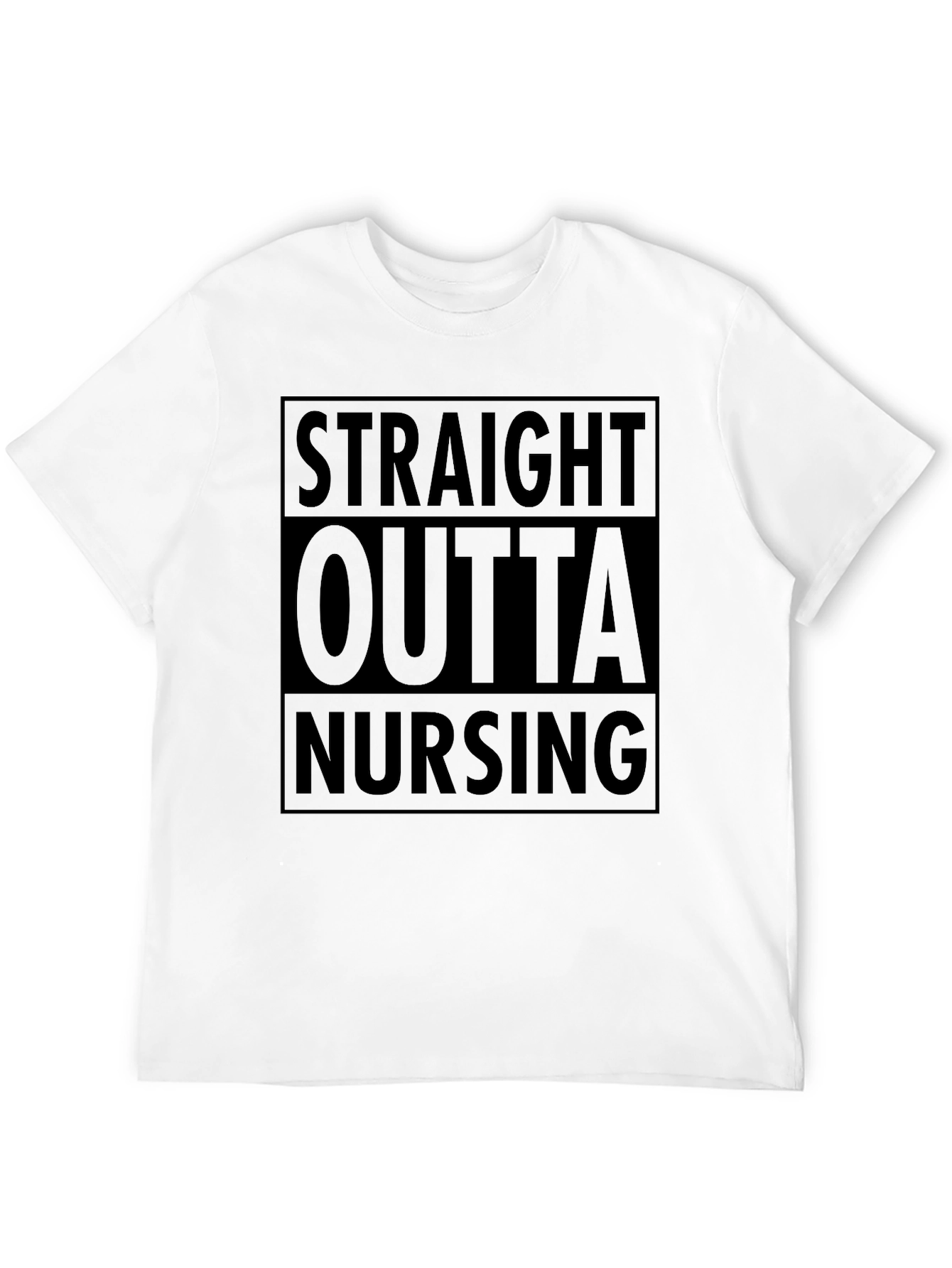 Straight Outta Nursing Black Graphic Tee