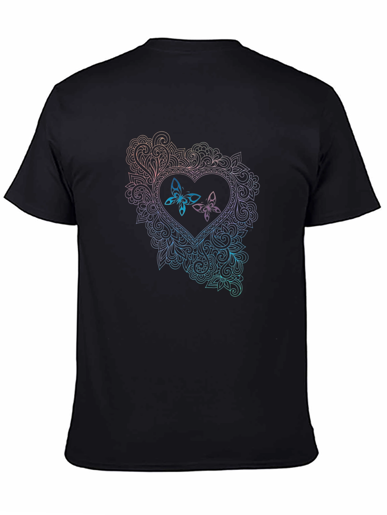 Butterfly Heart Graphic Tee - Black