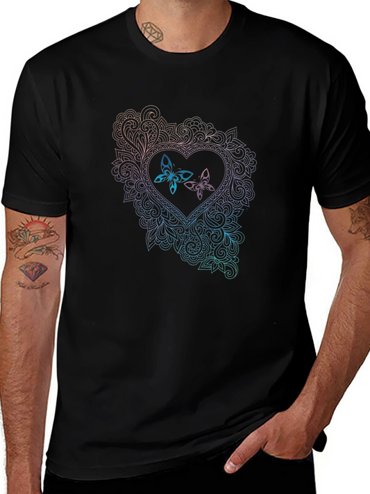 Butterfly Heart Graphic Tee - Black