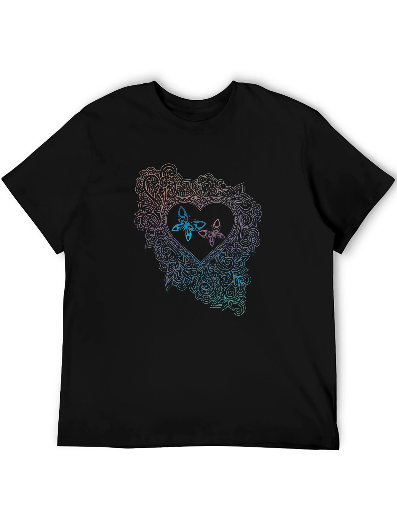 Butterfly Heart Graphic Tee - Black