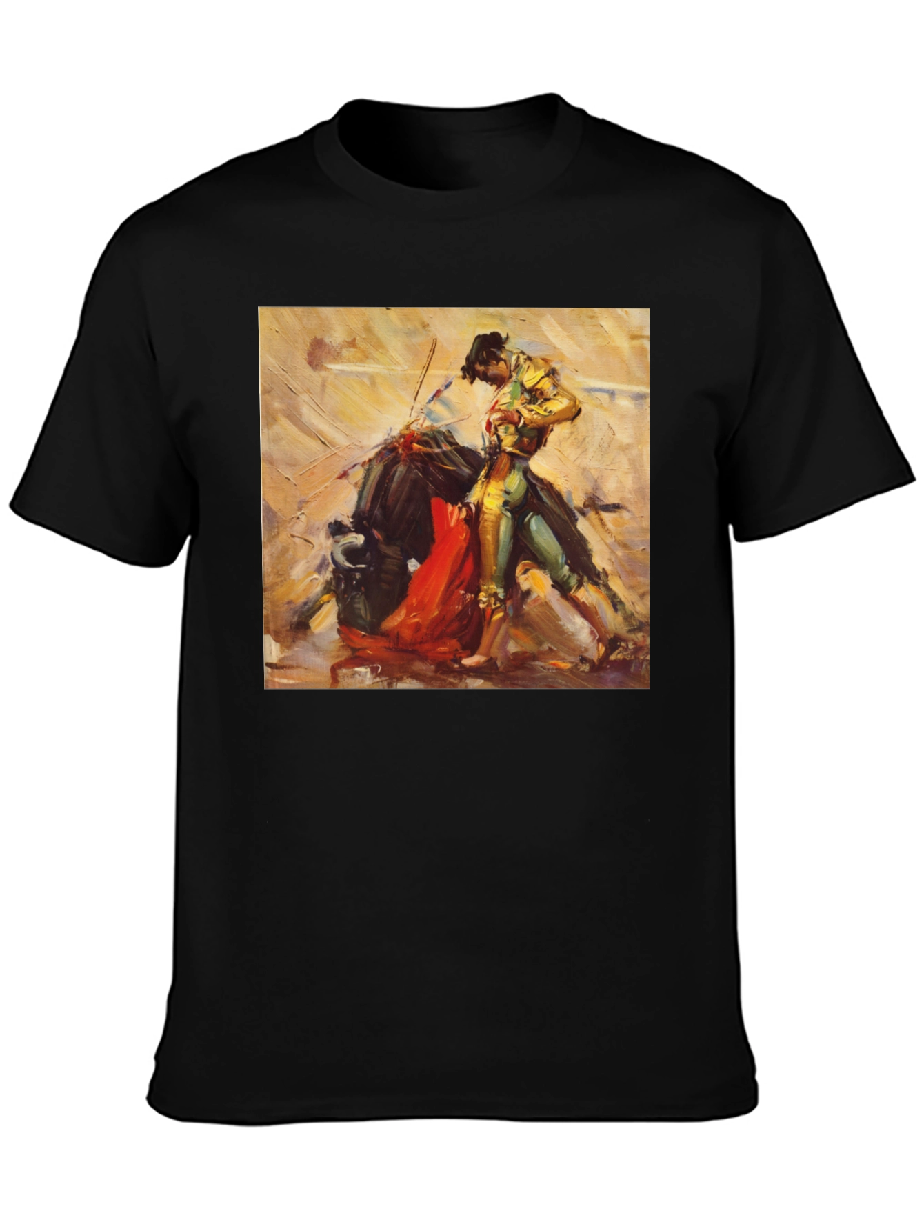 Bullfight Art T-Shirt - Stylish Black Tee