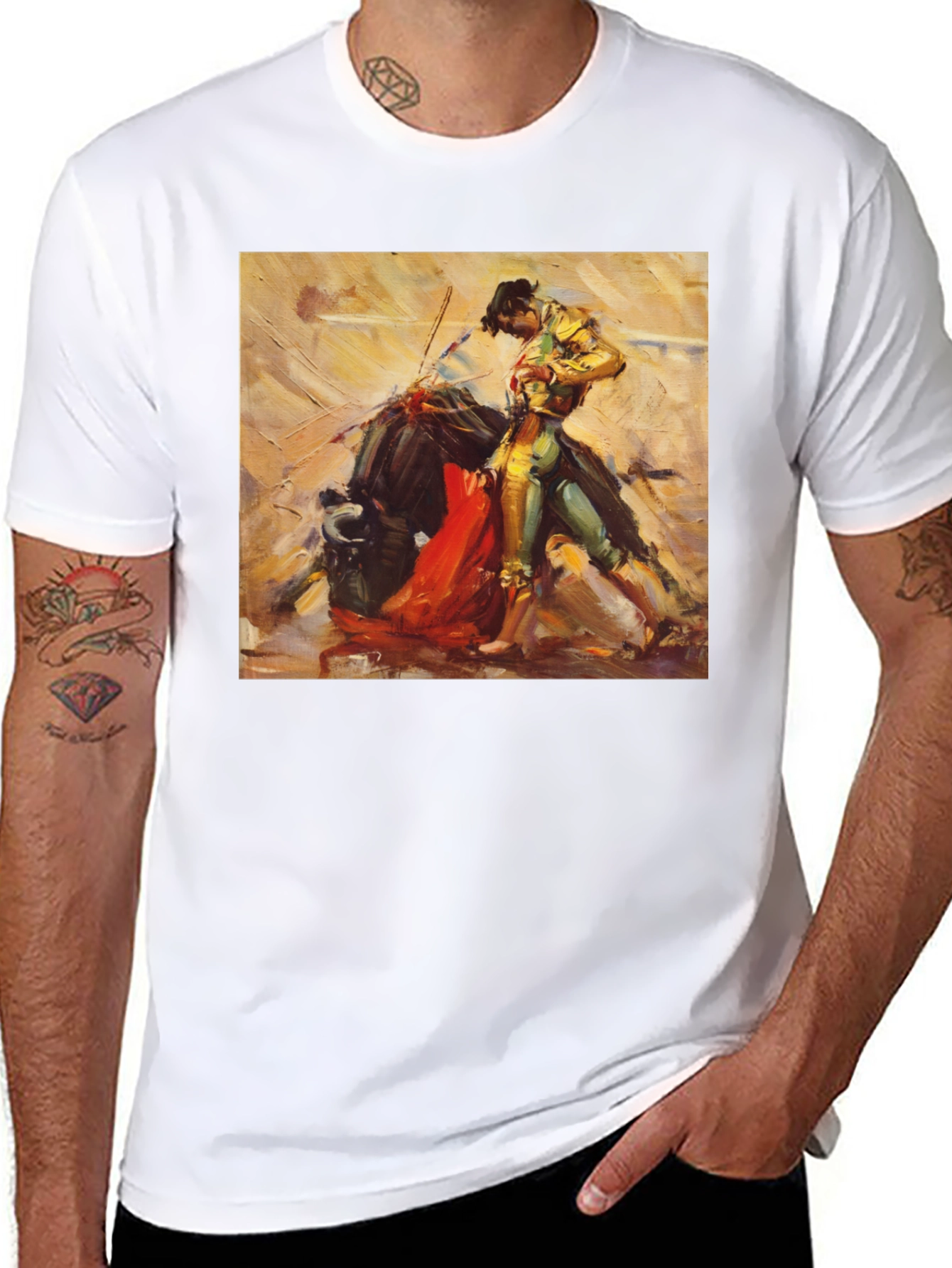 Bullfight Art T-Shirt - Stylish Black Tee