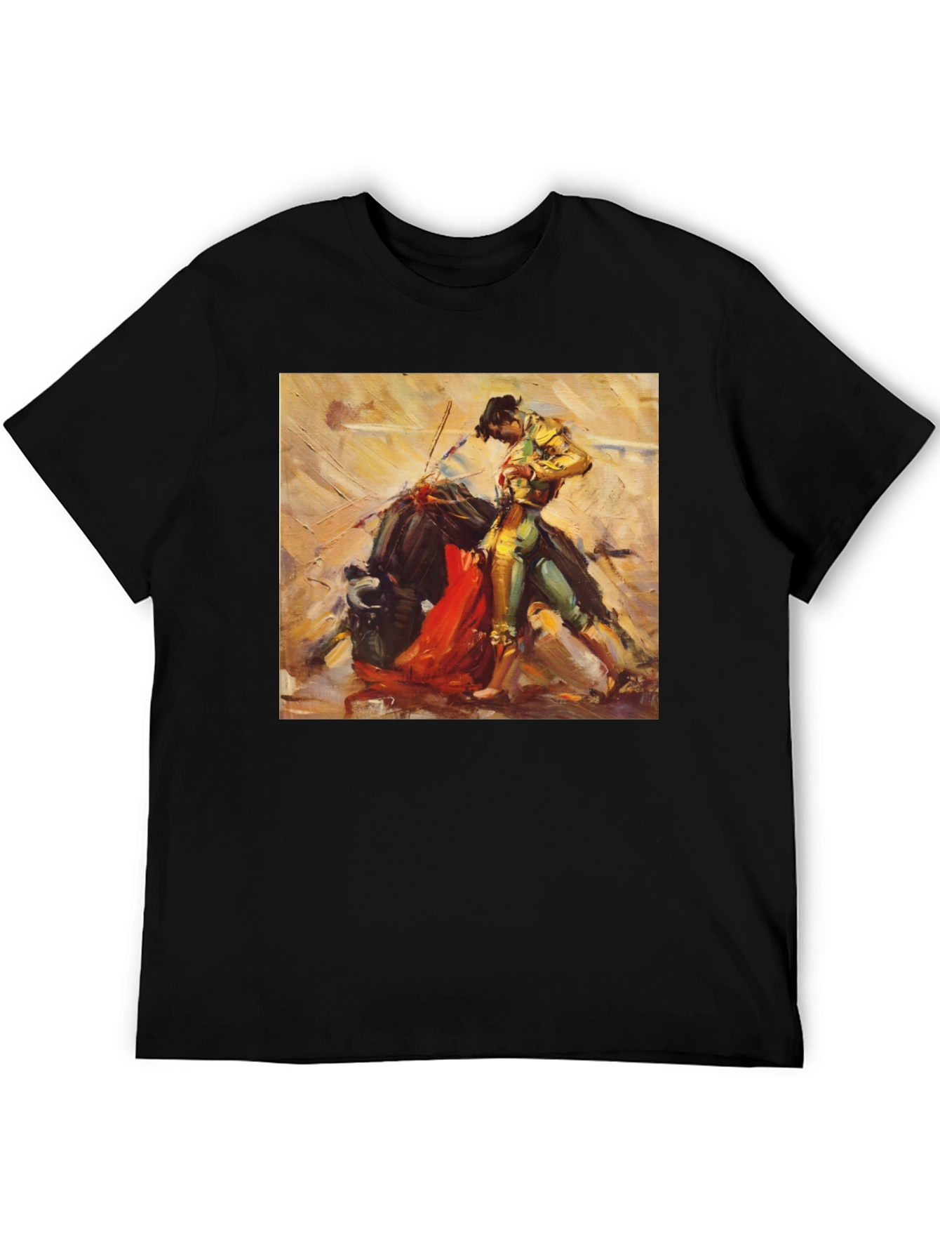 Bullfight Art T-Shirt - Stylish Black Tee