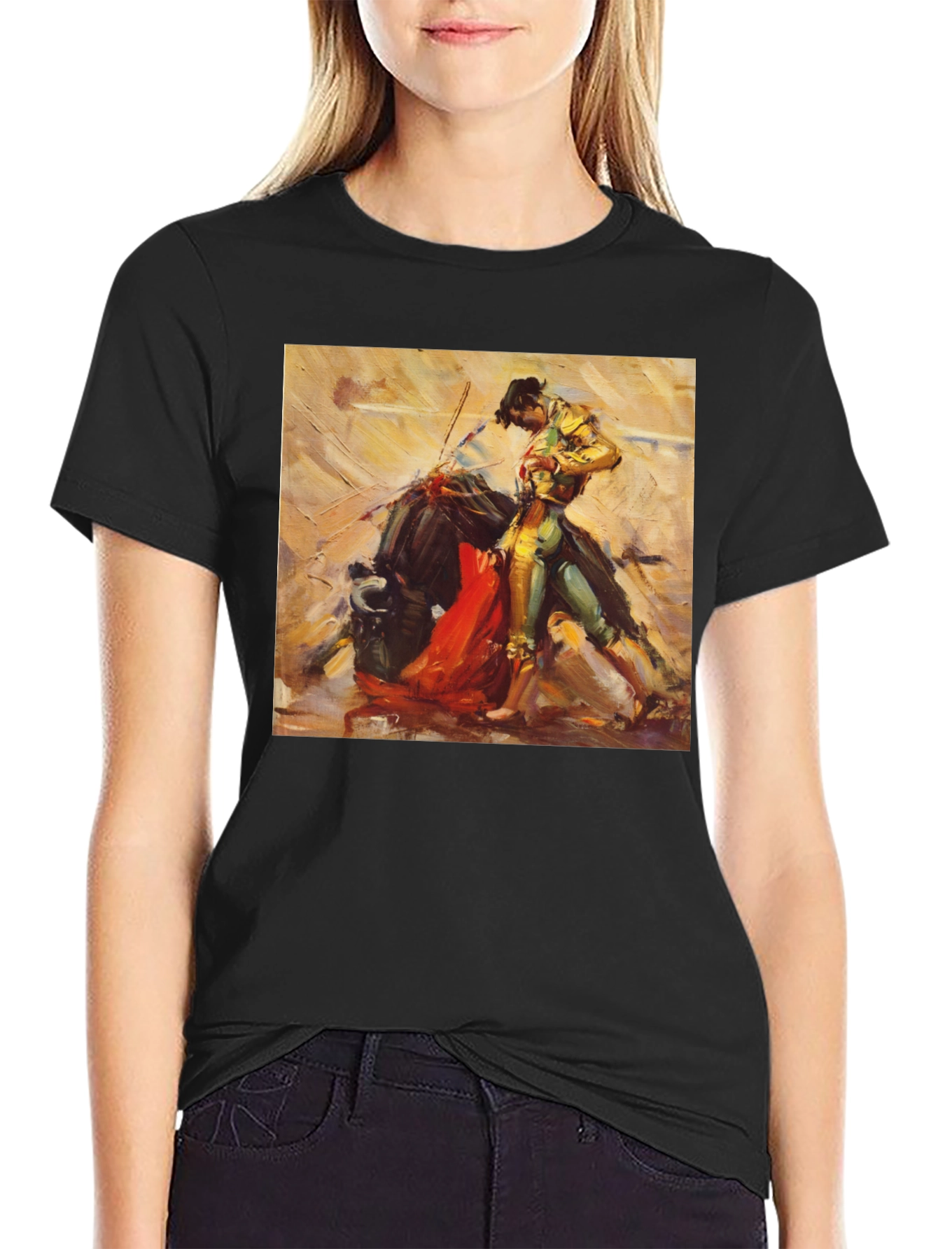 Bullfight Art T-Shirt - Stylish Black Tee