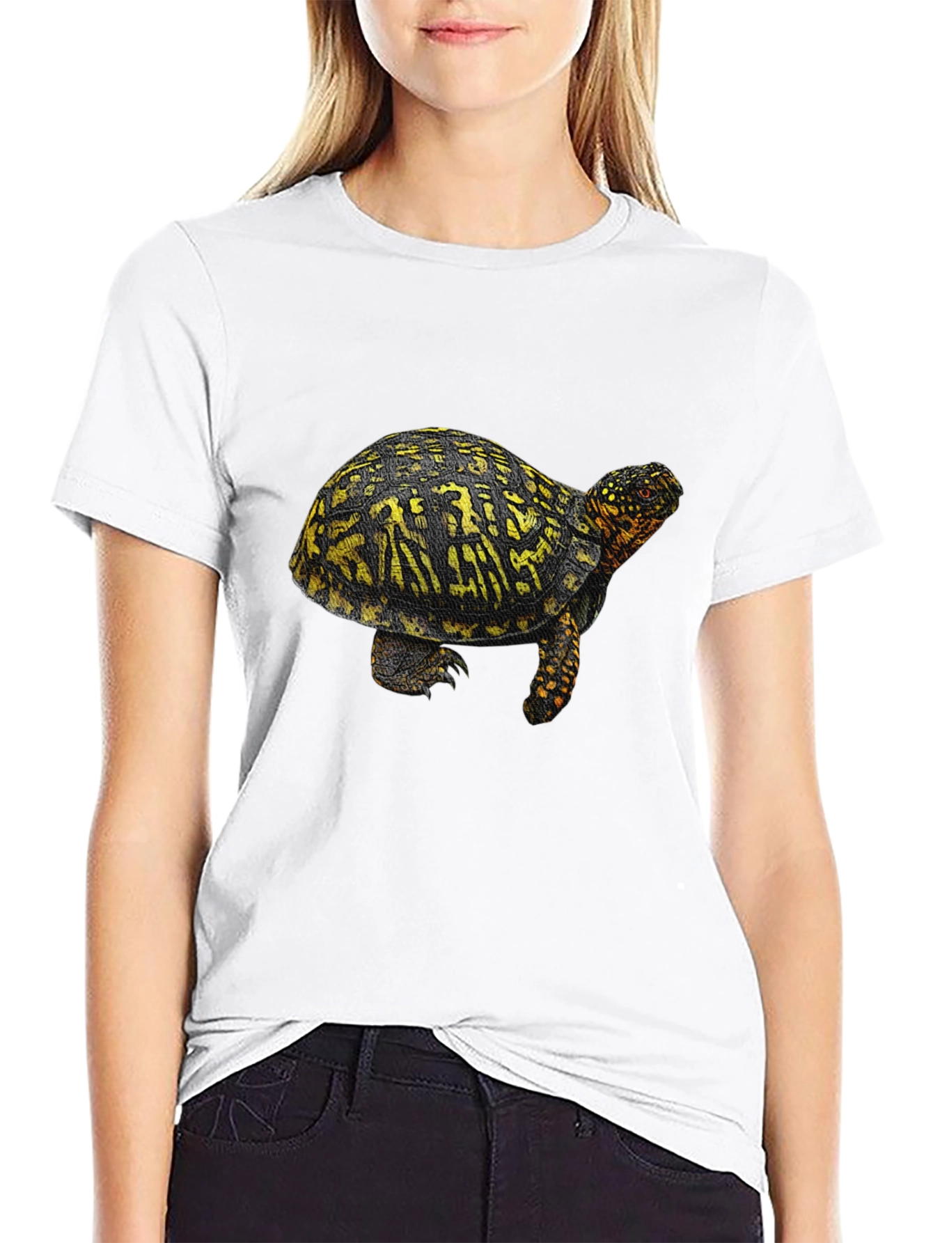 Turtle Graphic Tee - Black Crew Neck T-Shirt