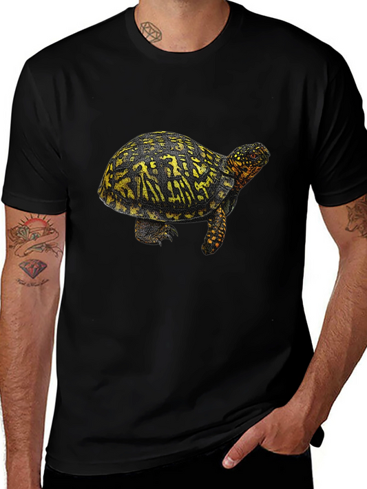 Turtle Graphic Tee - Black Crew Neck T-Shirt