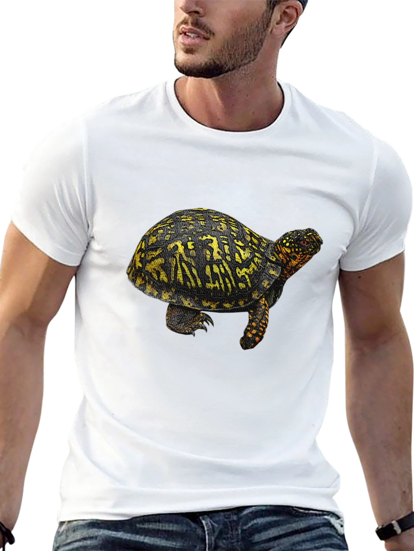 Turtle Graphic Tee - Black Crew Neck T-Shirt