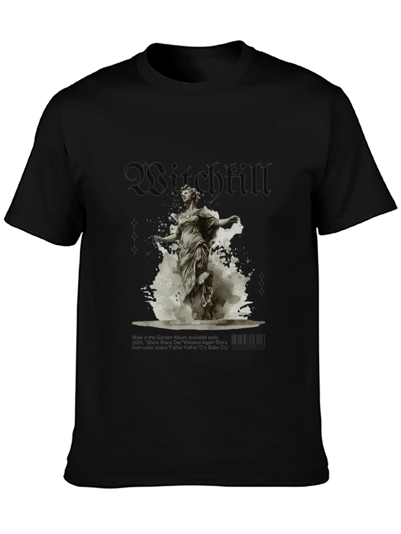 Witchfull Statue Graphic Print Black T-Shirt