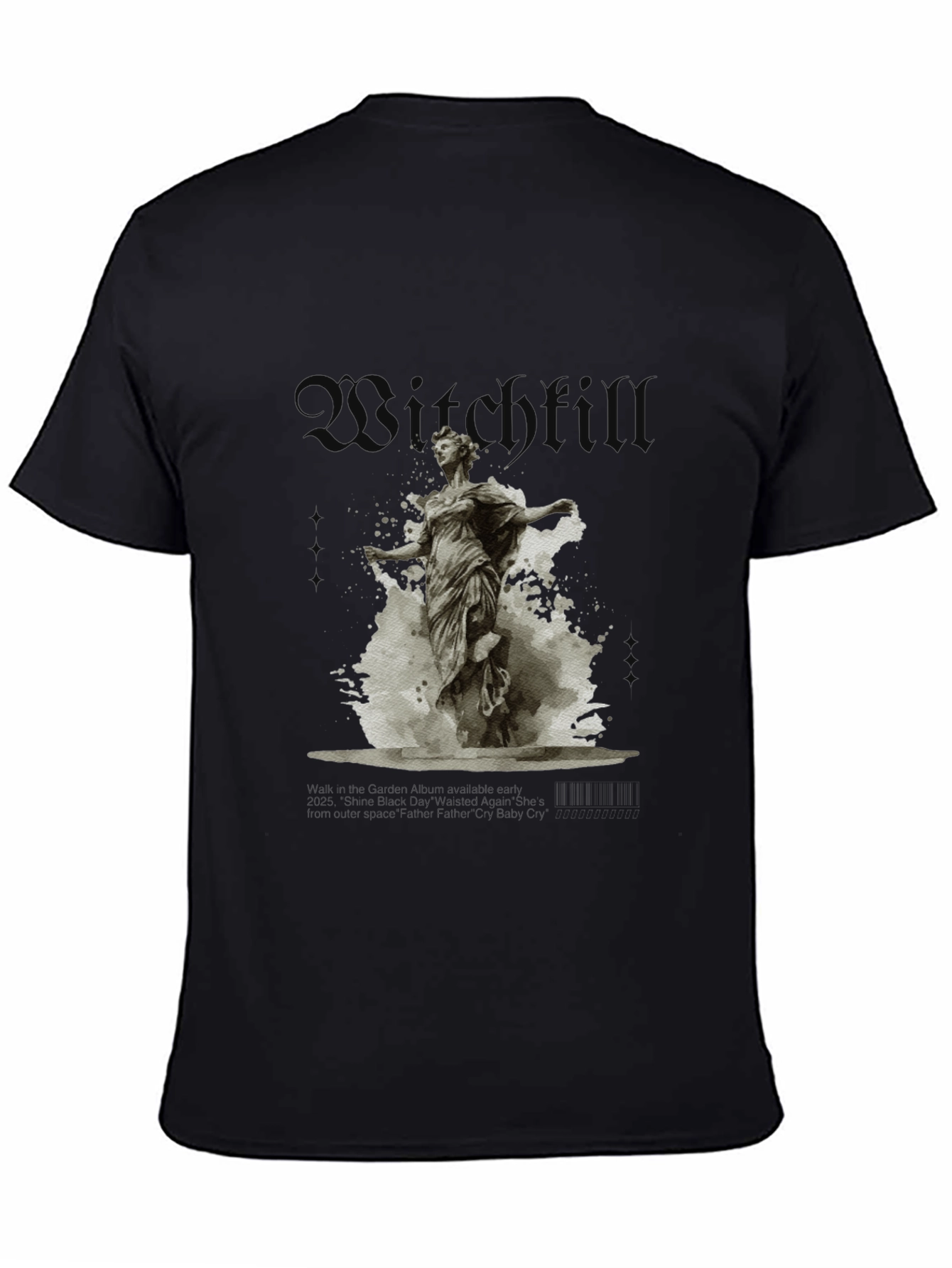 Witchfull Statue Graphic Print Black T-Shirt