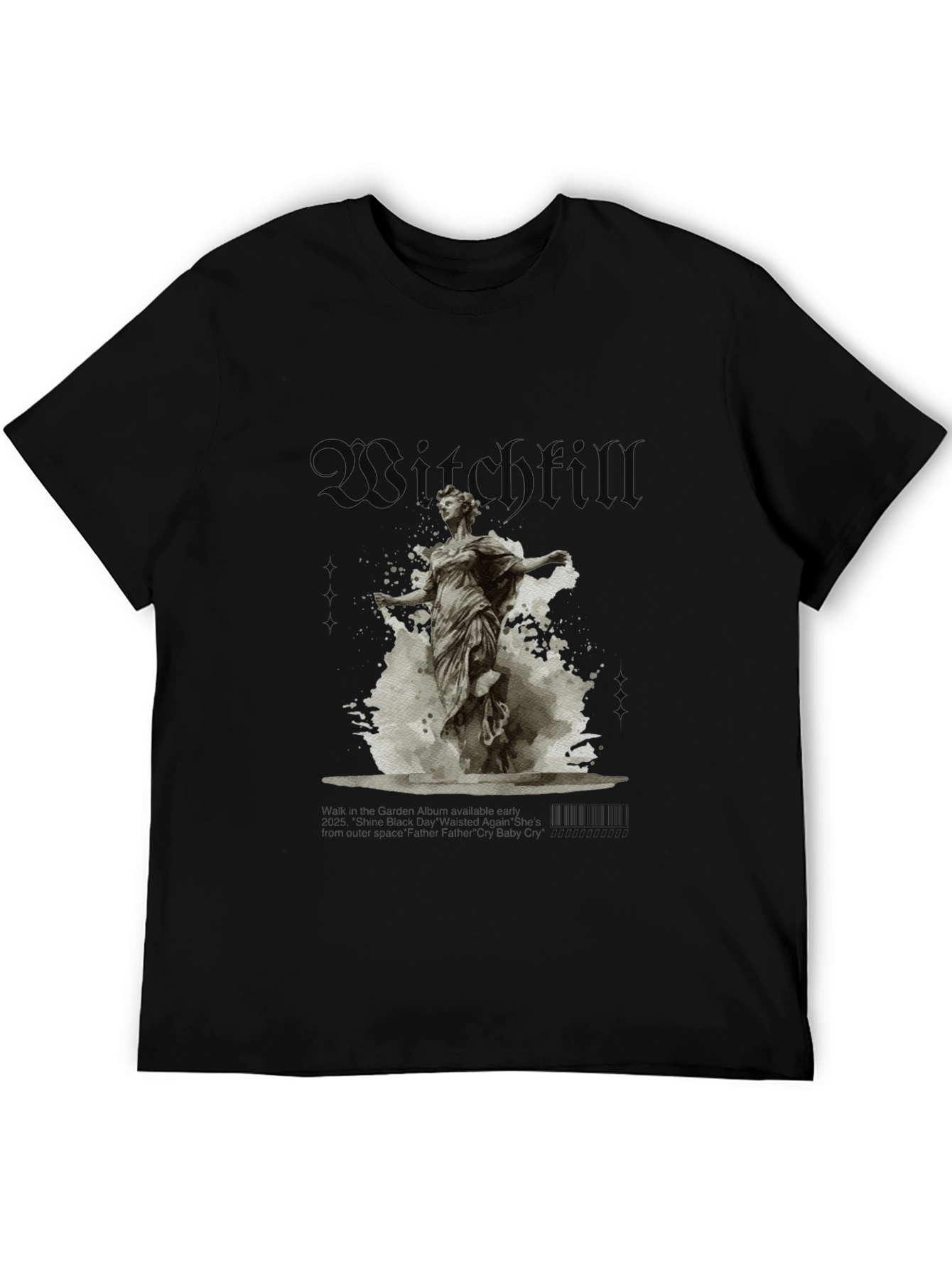 Witchfull Statue Graphic Print Black T-Shirt