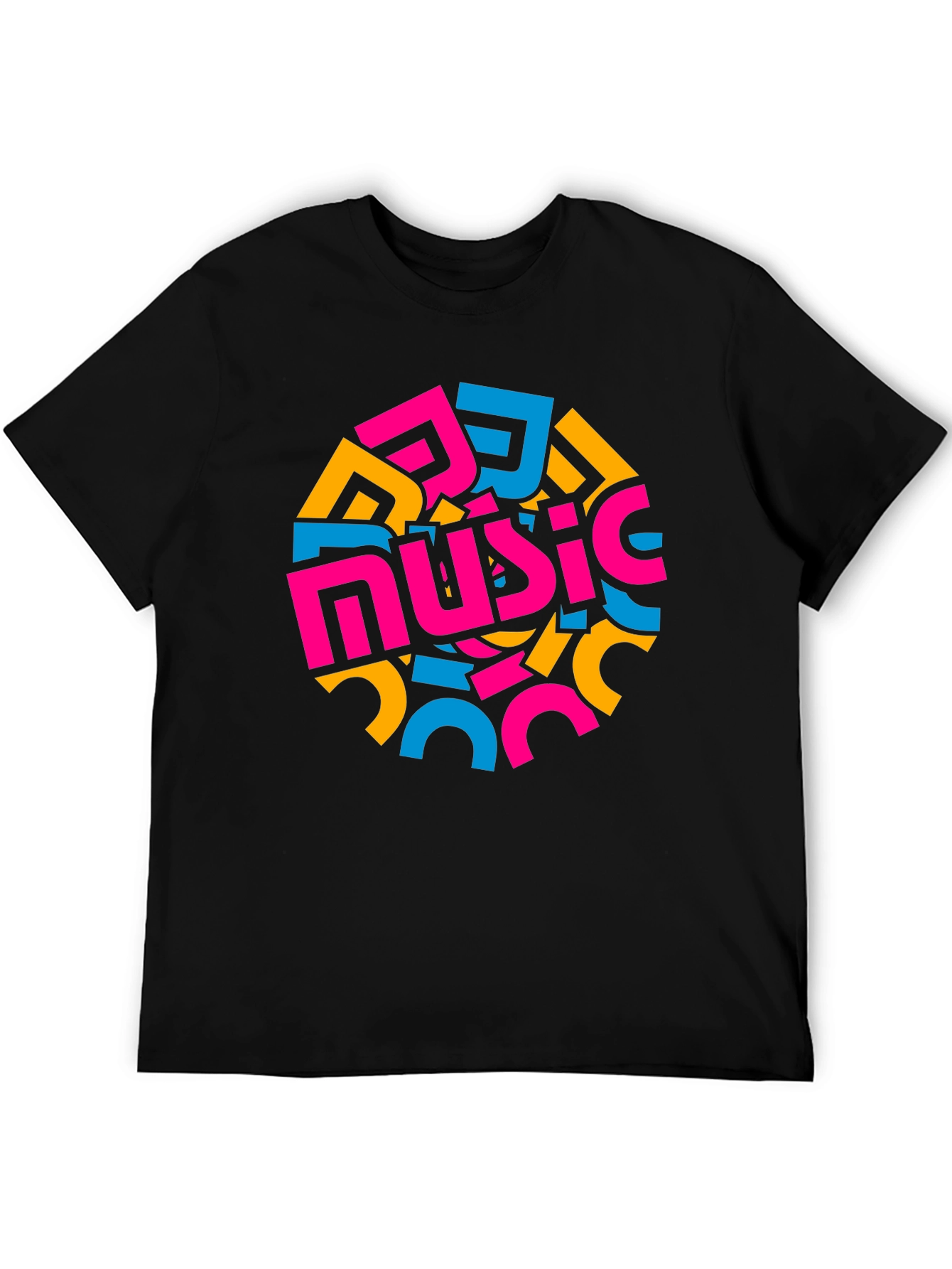 Abstract Music Design Black T-Shirt
