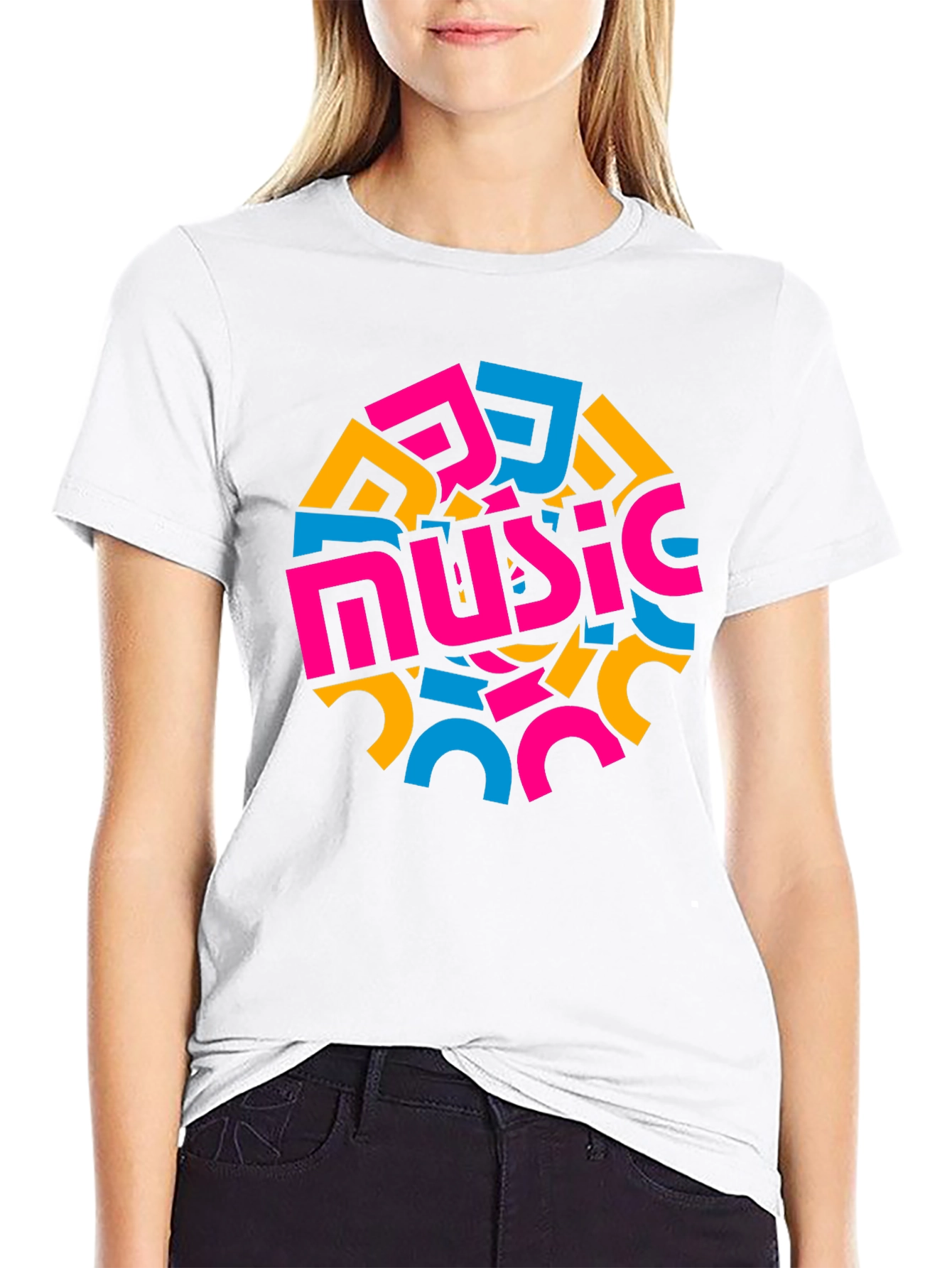 Abstract Music Design Black T-Shirt