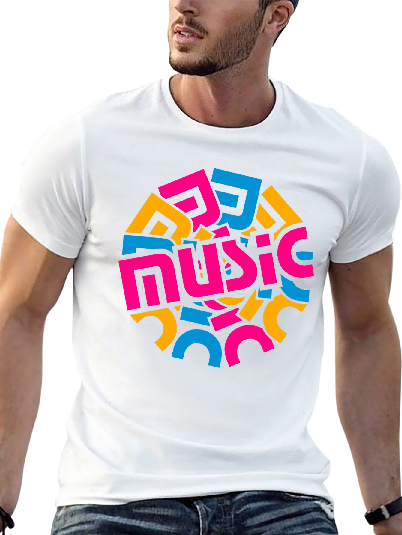 Abstract Music Design Black T-Shirt
