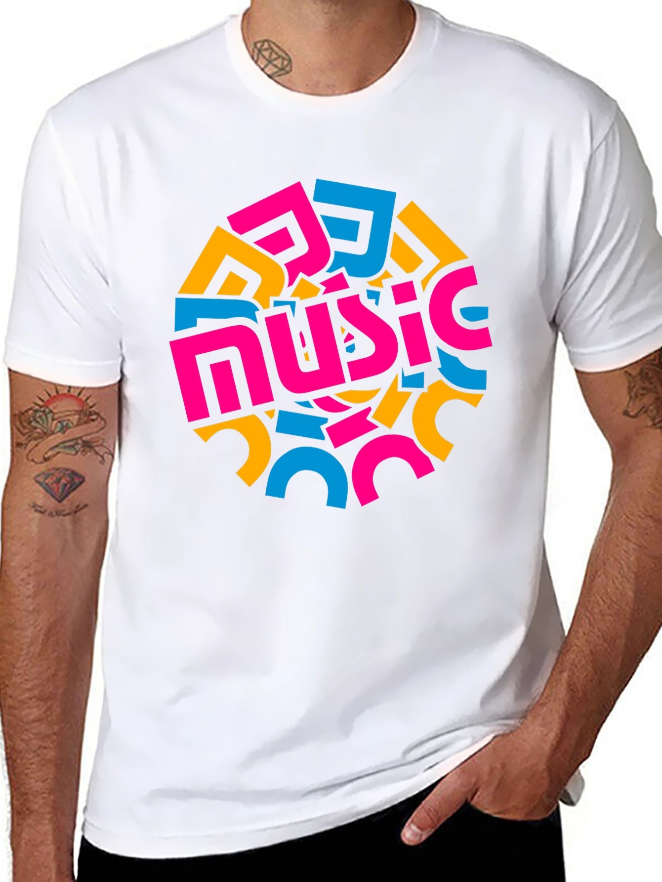 Abstract Music Design Black T-Shirt