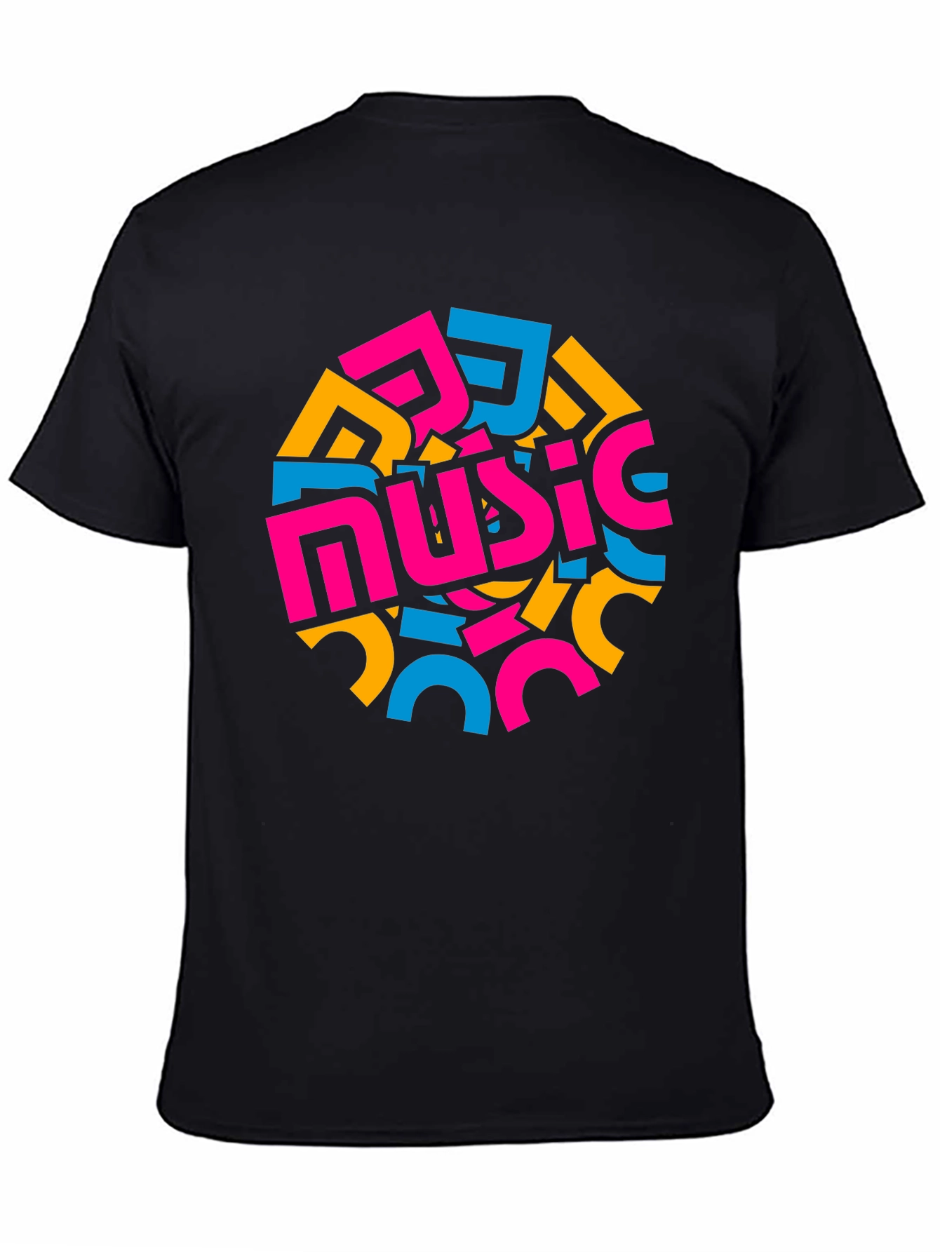 Abstract Music Design Black T-Shirt