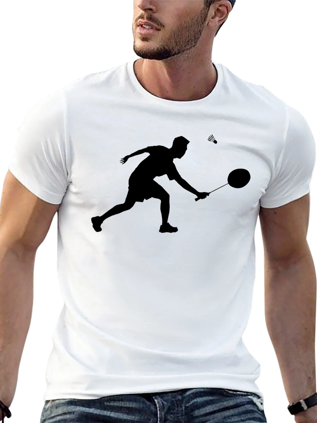 Black Badminton Graphic Tee
