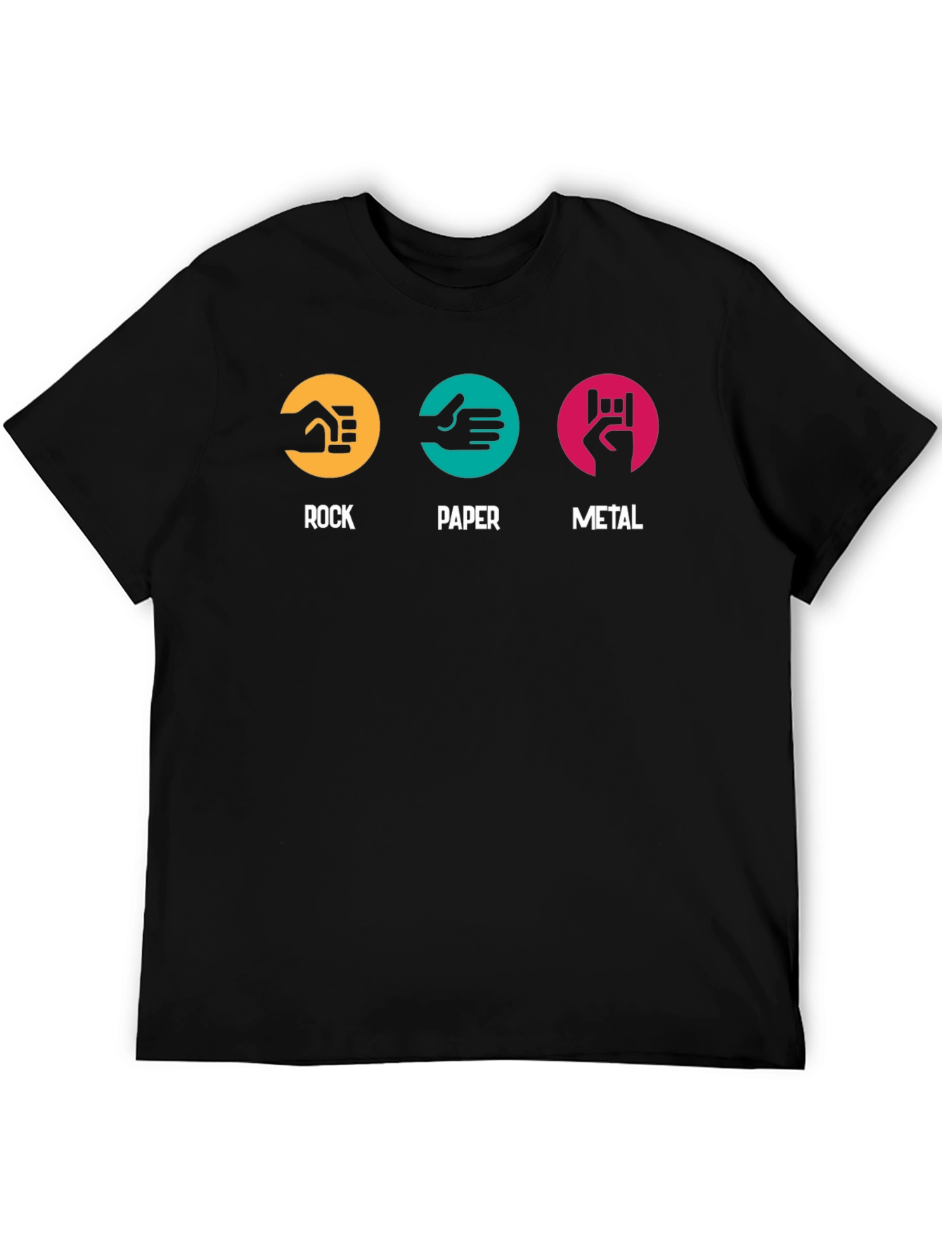 Rock Paper Metal Graphic T-Shirt - Black