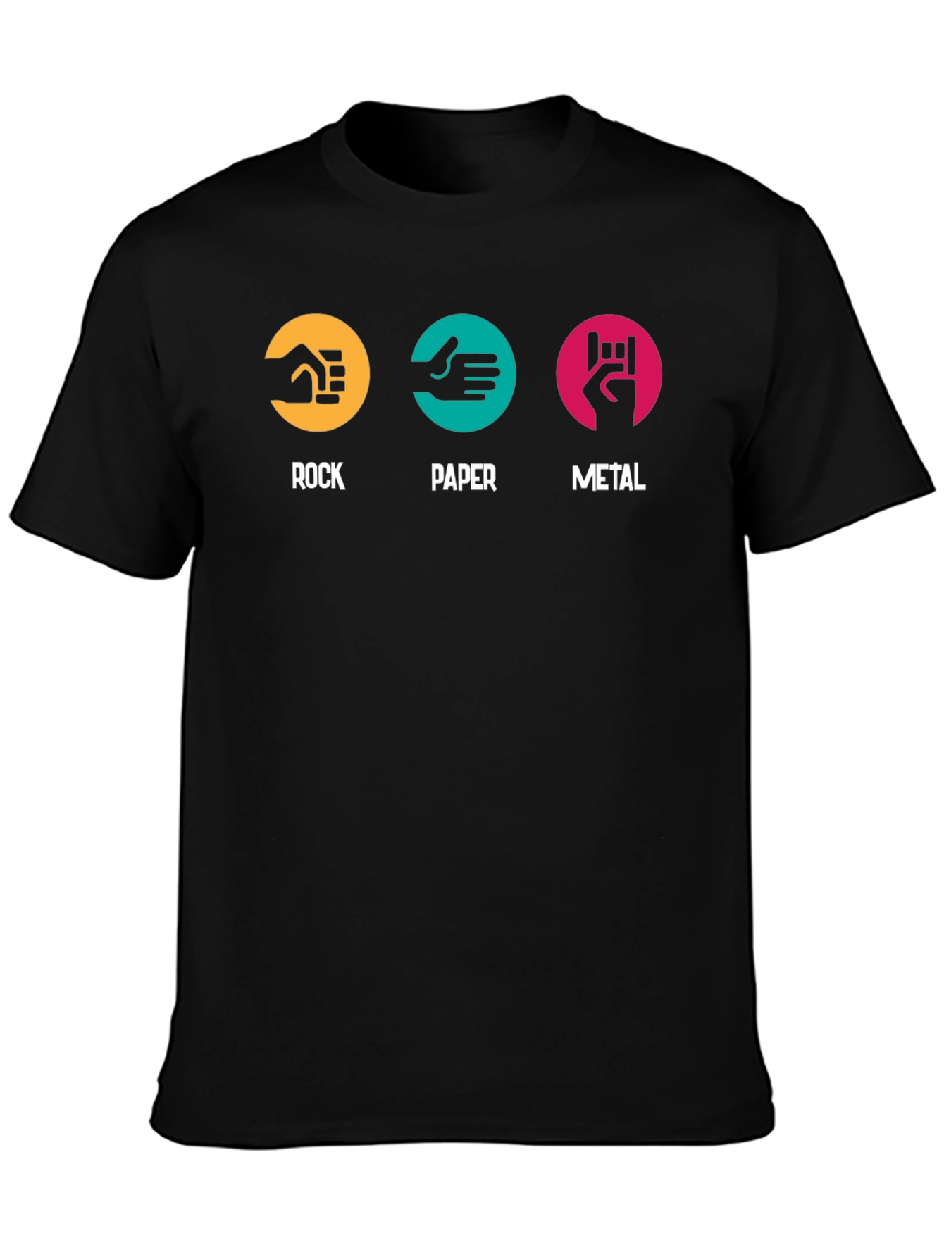 Rock Paper Metal Graphic T-Shirt - Black