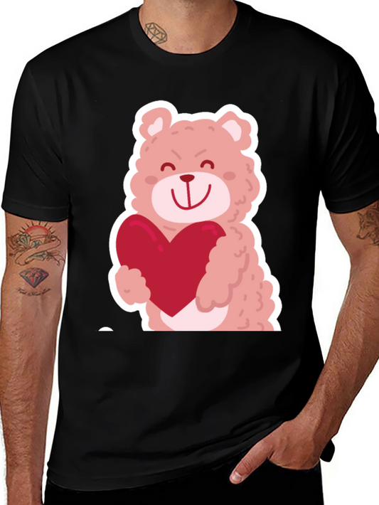 Bear Hug Heart Graphic Tee - Black