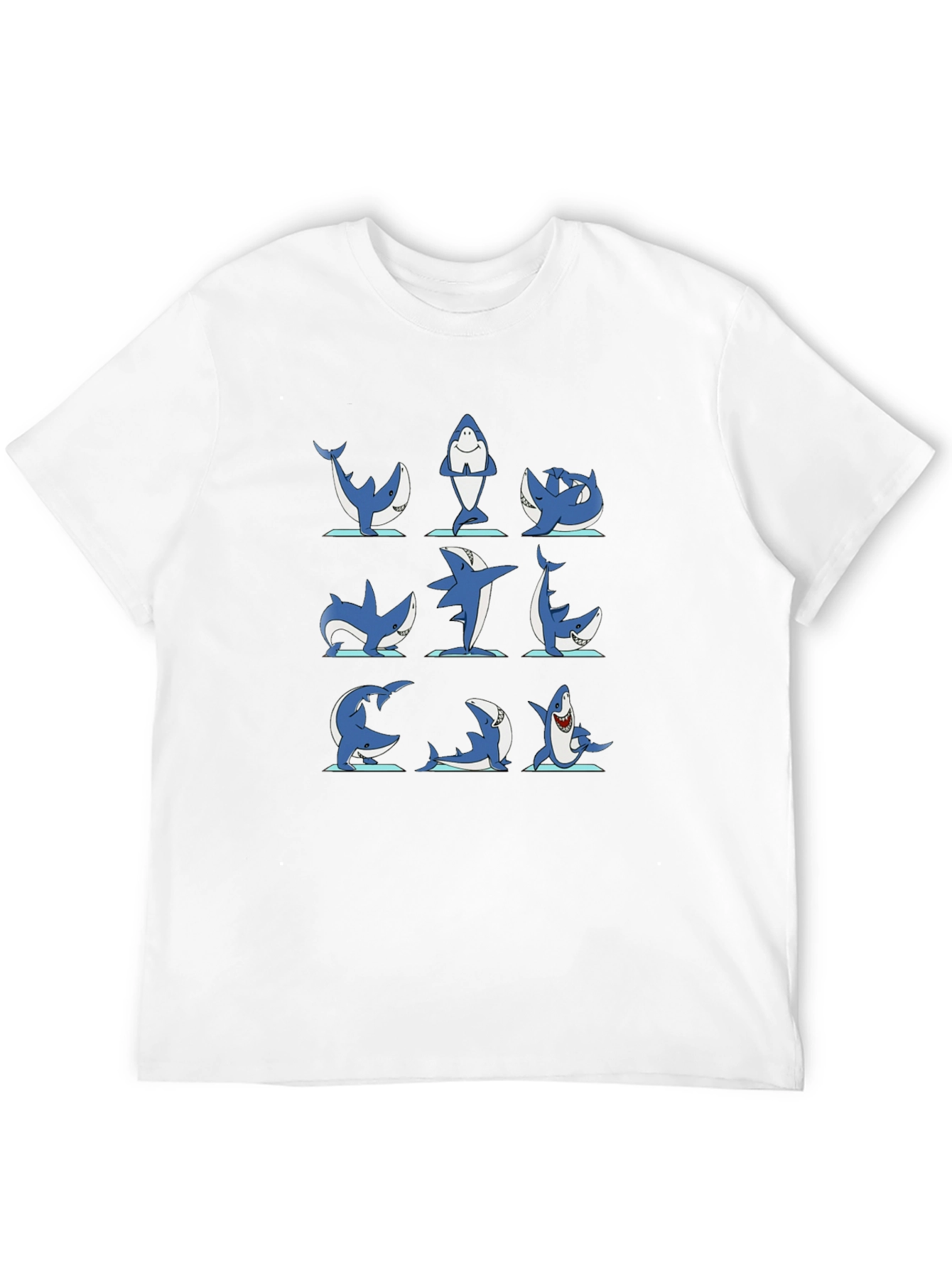 Shark Yoga Pose T-Shirt - Black Cotton Tee