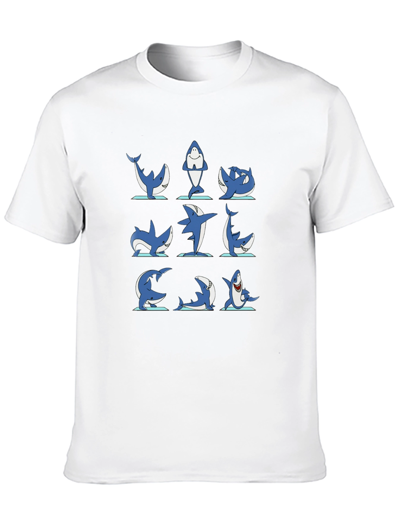Shark Yoga Pose T-Shirt - Black Cotton Tee