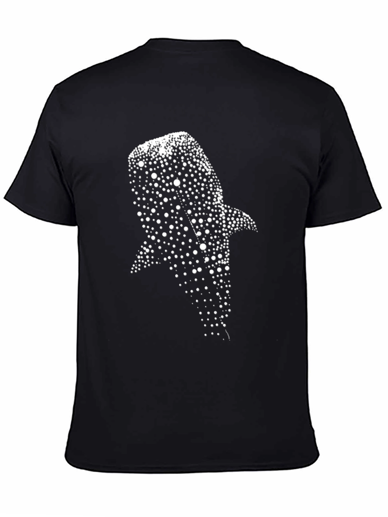Whale Shark Dot Print Black T-Shirt