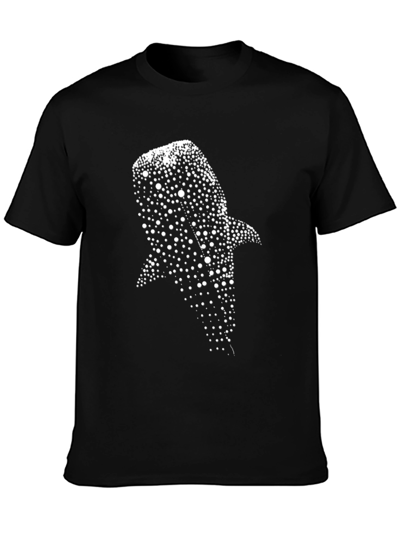 Whale Shark Dot Print Black T-Shirt