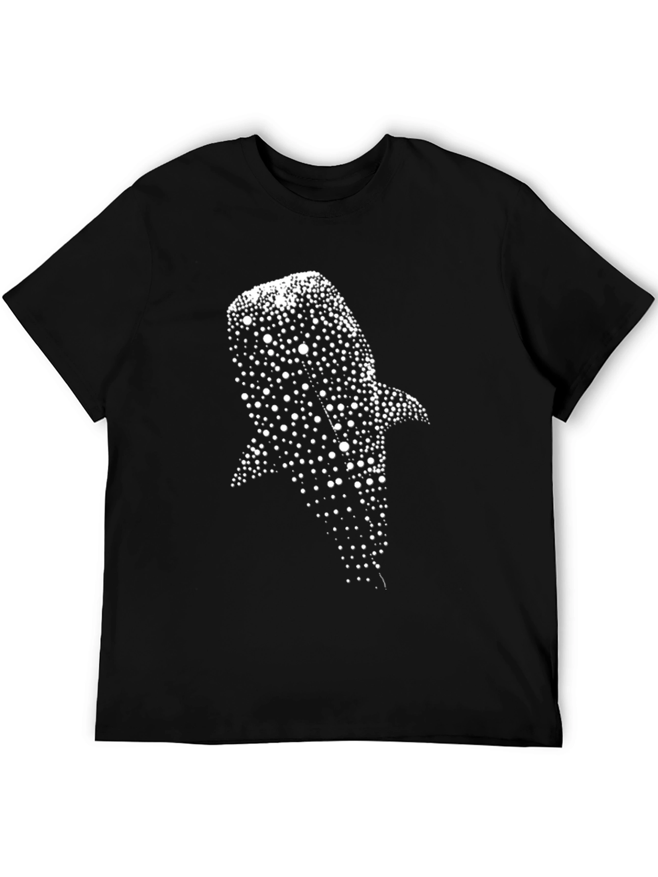 Whale Shark Dot Print Black T-Shirt