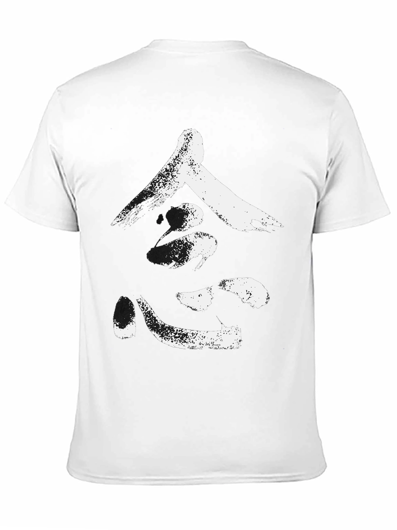 Black T-Shirt with White Japanese Calligraphy Graphic