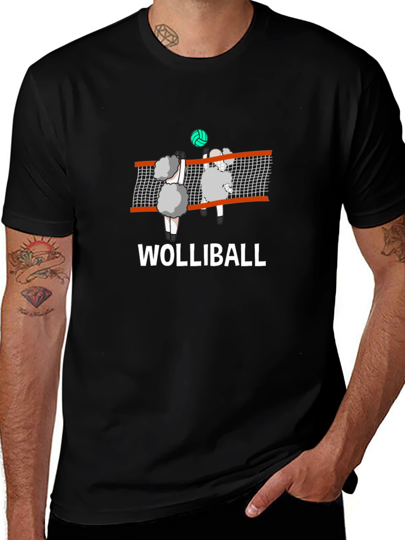 Wolliball Sheep Volleyball Graphic T-Shirt