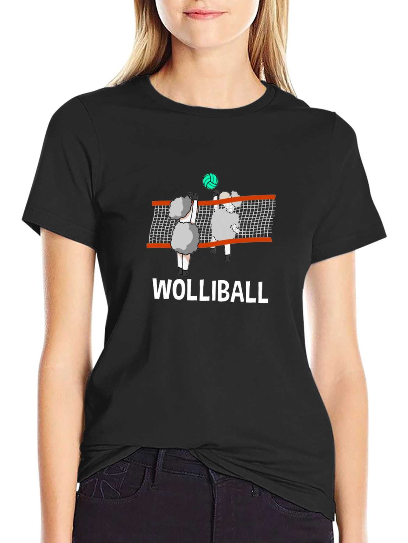 Wolliball Sheep Volleyball Graphic T-Shirt