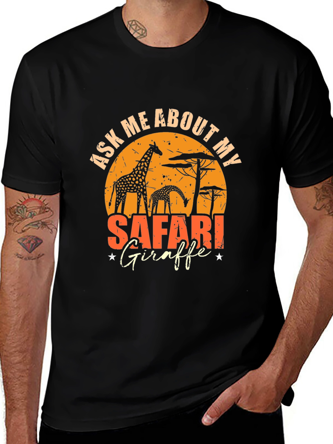 Safari Giraffe Graphic T-Shirt