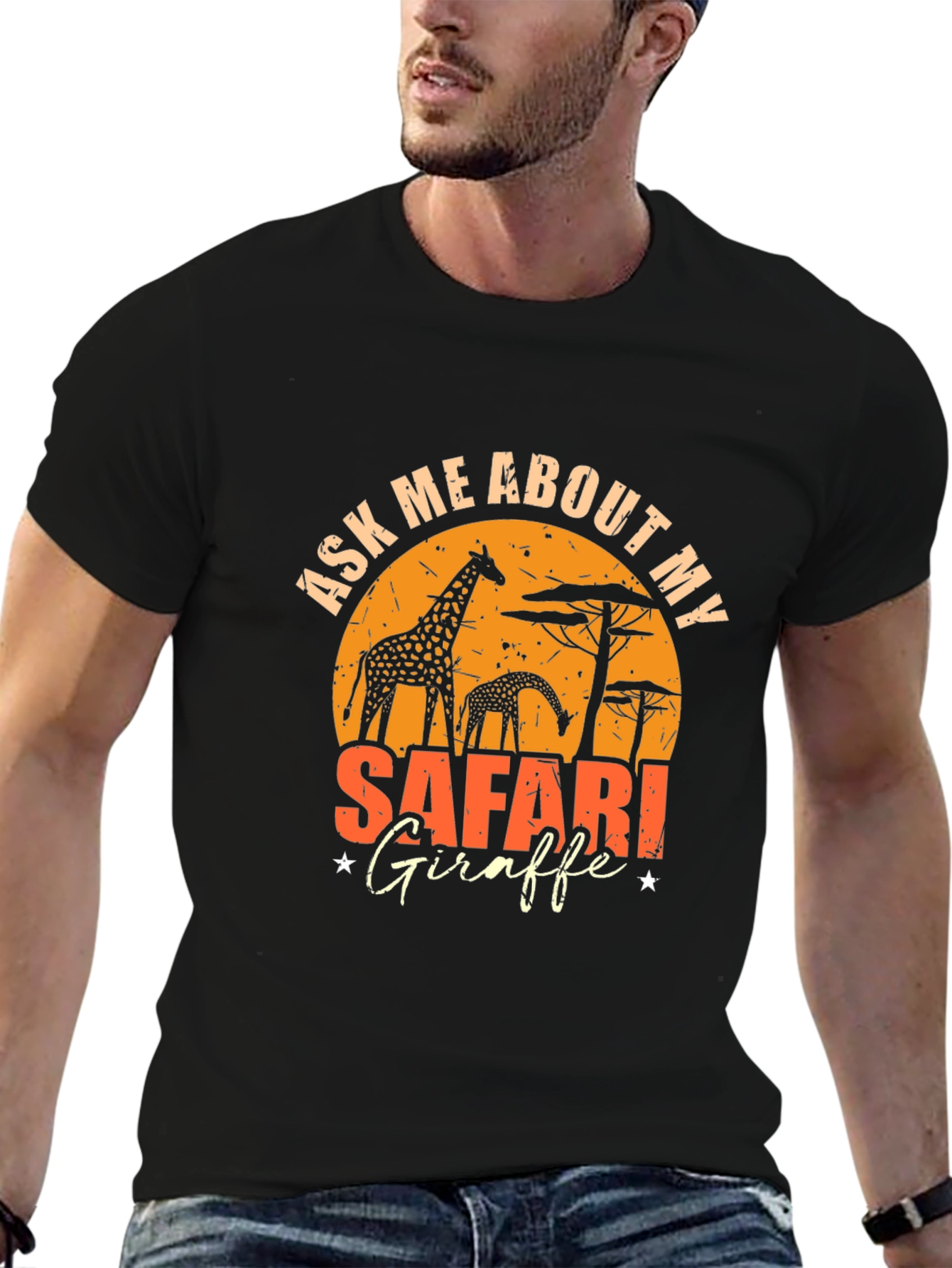 Safari Giraffe Graphic T-Shirt
